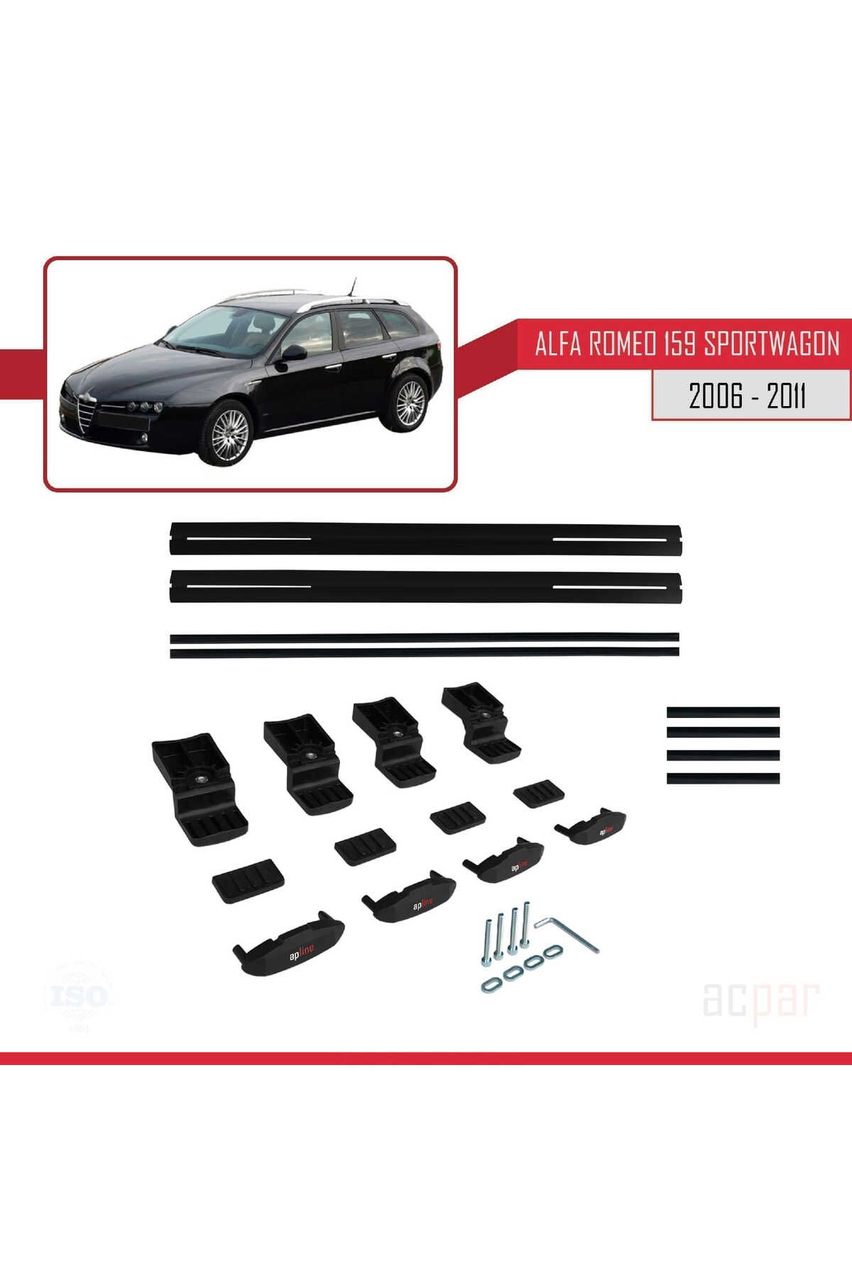 Alfa Romeo 159 (T939) Sw 2006-2011 Arası Ile Uyumlu Basıc Model Universal Ara Atkı Tavan Barı Siyah