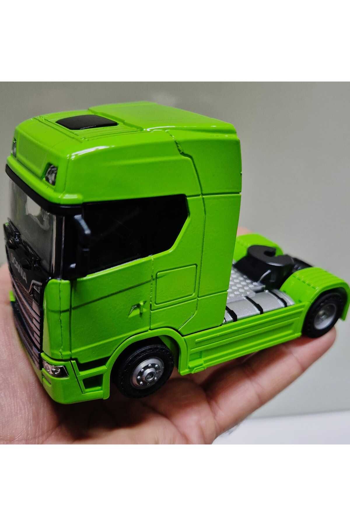 Scania V8 Çekici Tır 12 Cm Demir Çek Bırak Oyuncak Scania Metal Tır Taşıyıcı Mini Model Araç Diecast