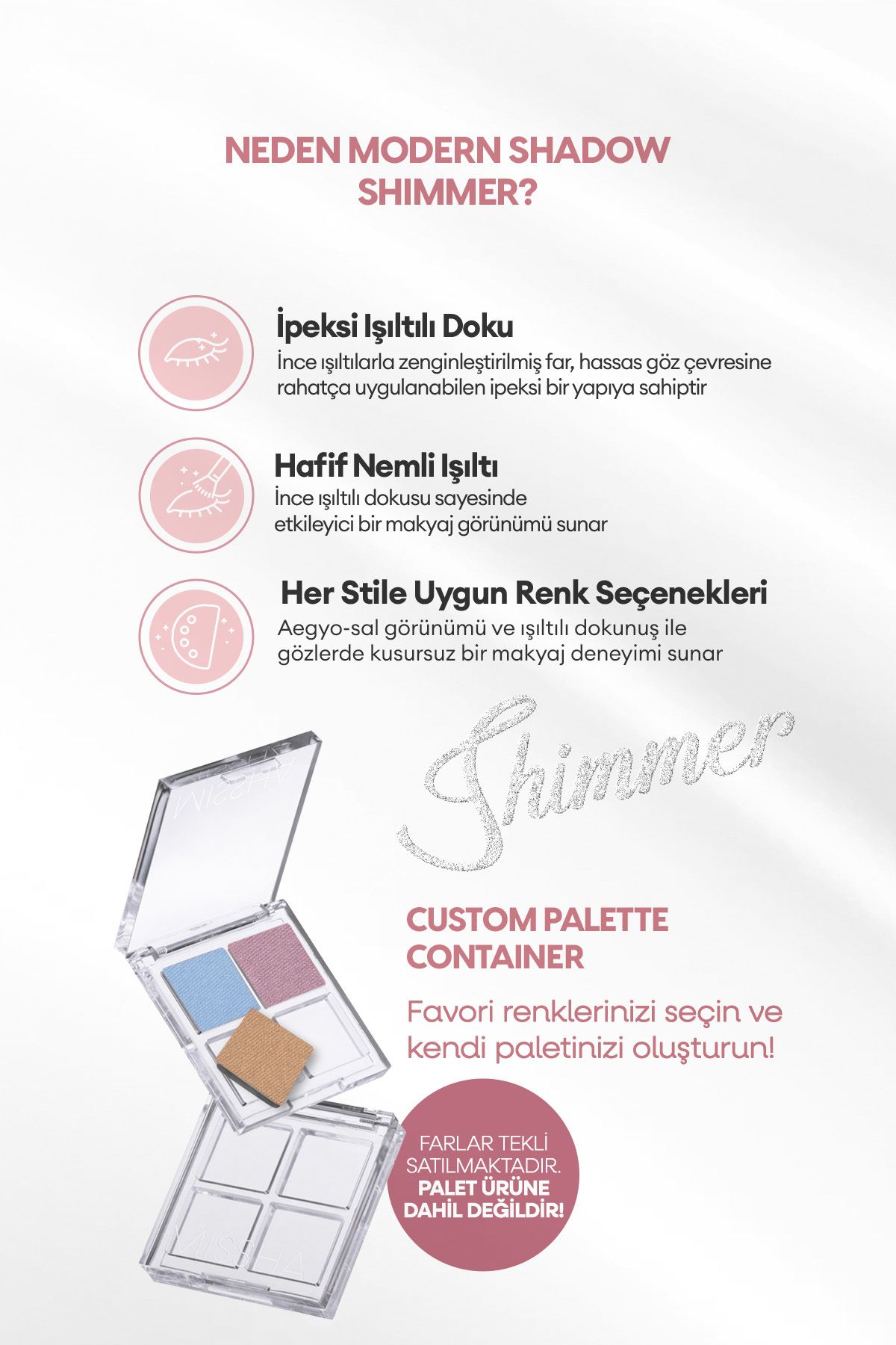 Uzun Süre Kalıcı Kolay Uygulanan Işıltılı Tekli Far Modern Shadow Shimmer (204 Sheer Pansy)