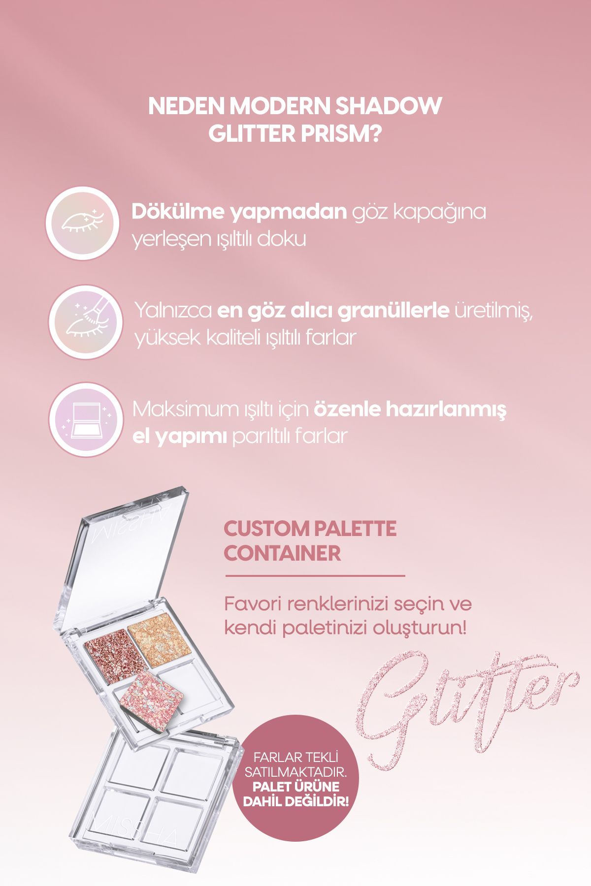 Topaklanmayan El Yapımı Holografik Simli Far Modern Shadow Glitter Prism (No.3 Ultimate Prism)