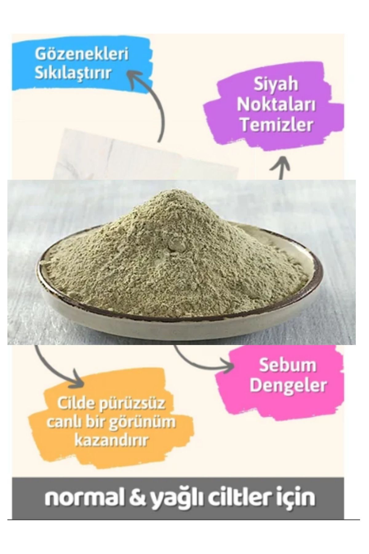 Doğal Yüz Kili Maskesi 250gr