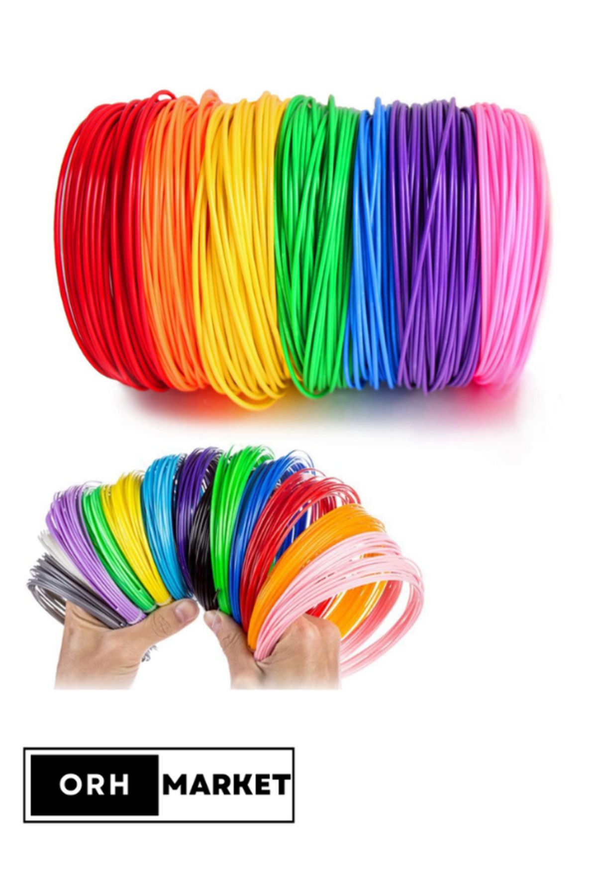 ORH Market PLA Filament 5Metre 10 Adet -50 ME...