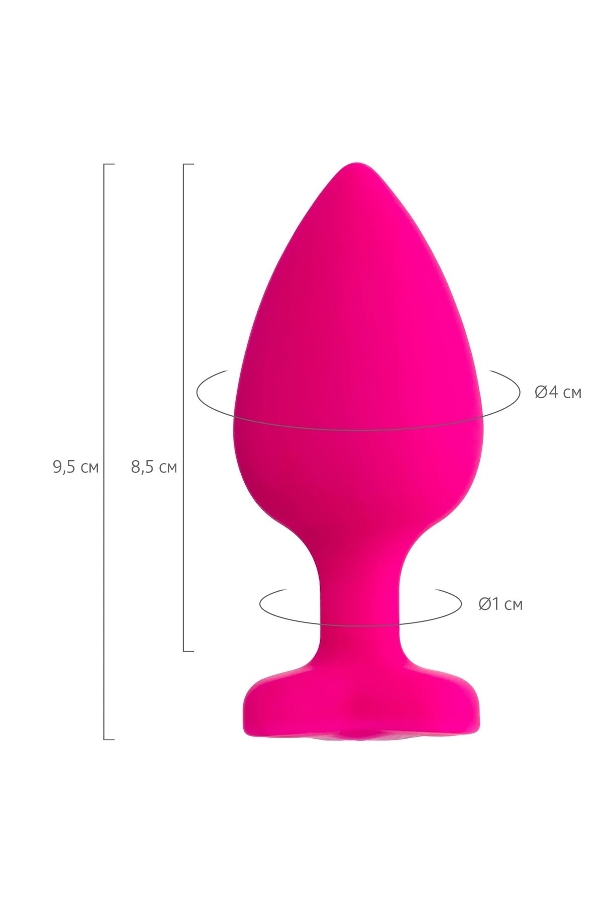 ToDo Heart Anal Plug, silikon, pembe, 9,5 cm, Ø 4 cm