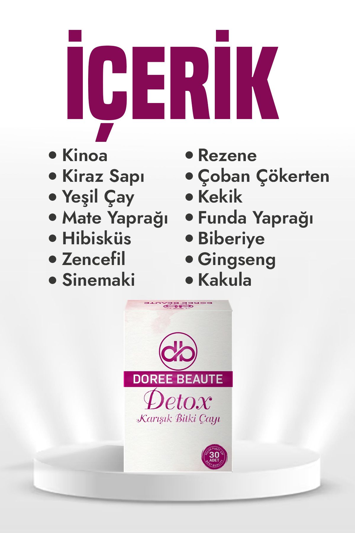 Kinoa Detox Kilo Vermeye Yardımcı Zayıflama2 Yardımcı Bitkisel Çay 30günlük