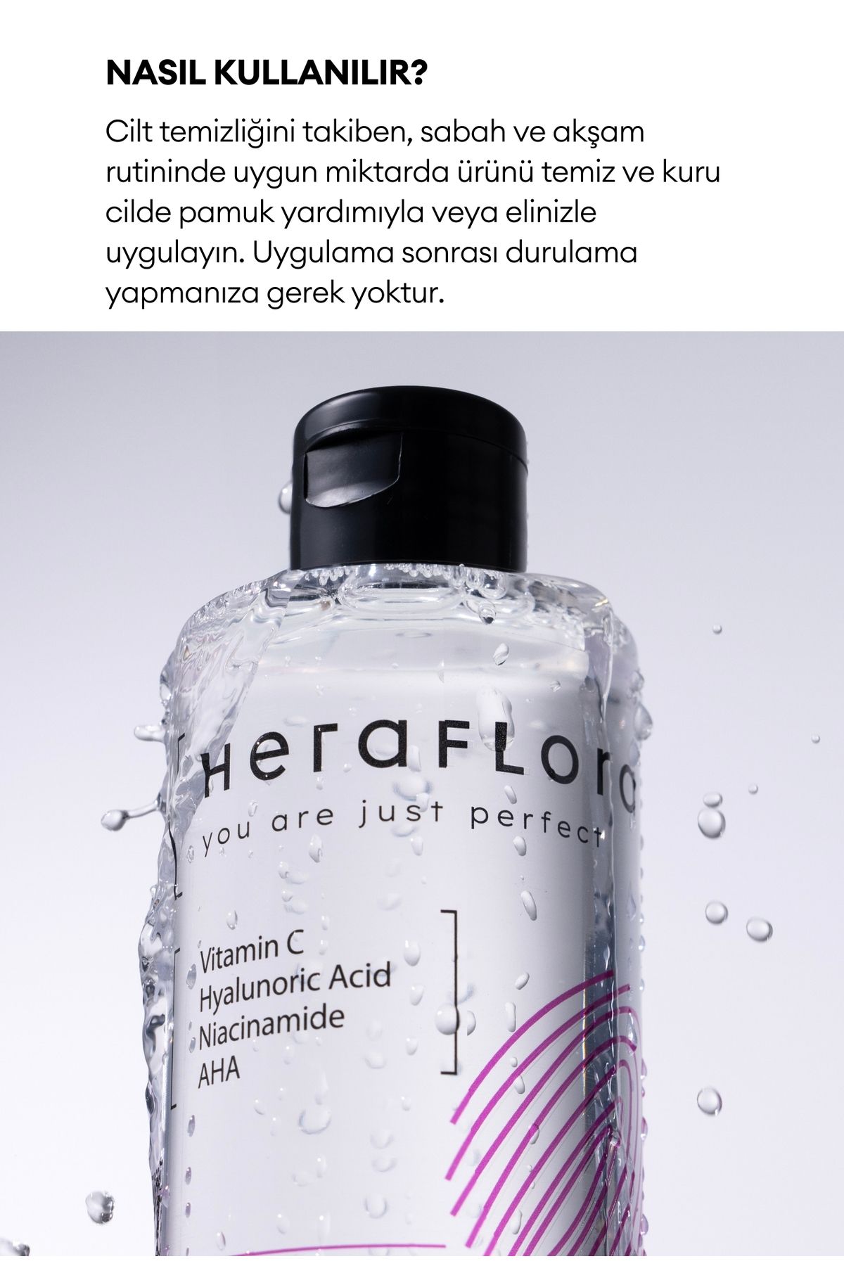 Gözenek sıkılaştırıcı, Nemlendirici, Aydınlatıcı tonik 200 ml - Niacinamide, AHA, C Vit