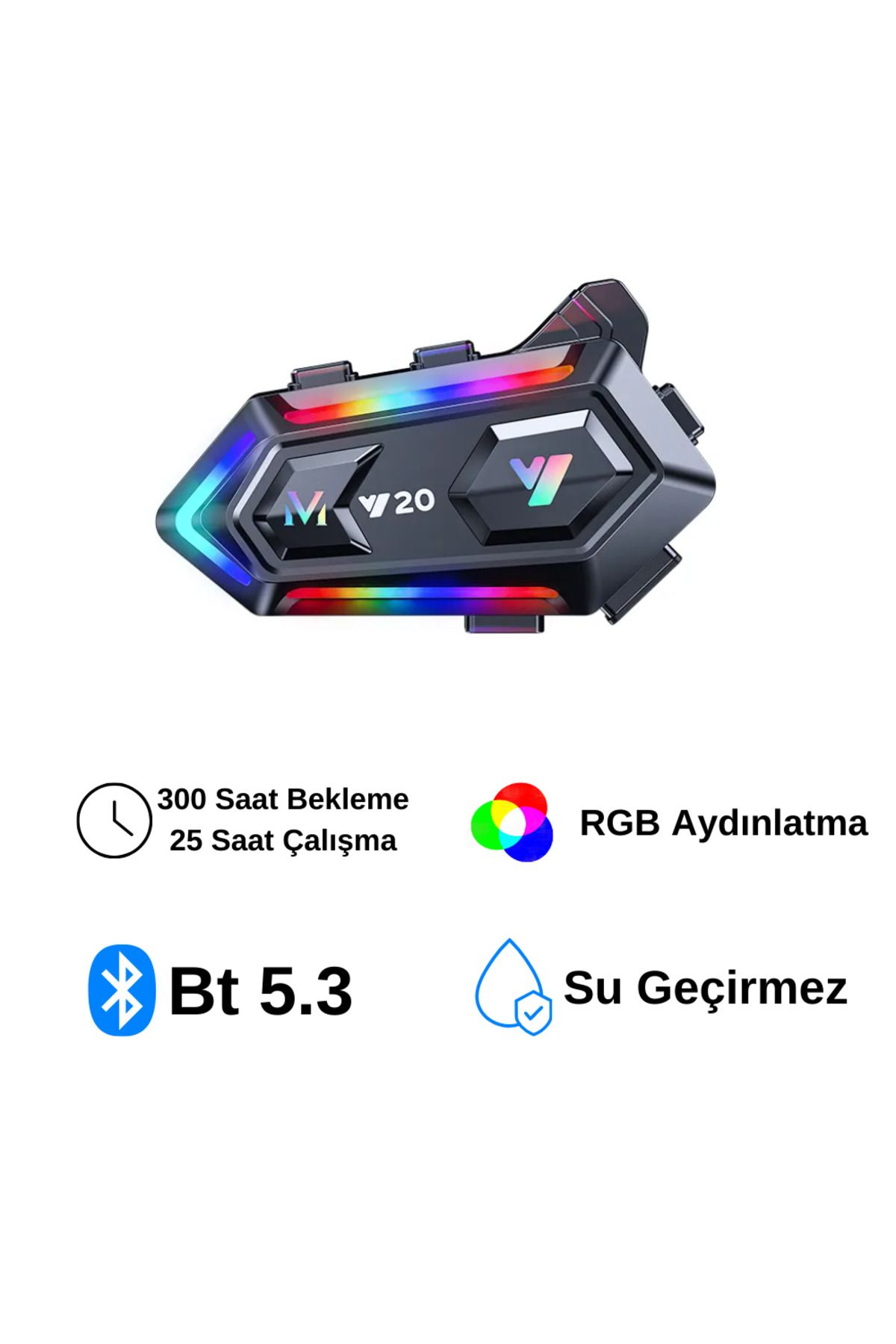 GOBAX Y20 Rgb 5.3 MotosikletSu Geçirmez Kask...