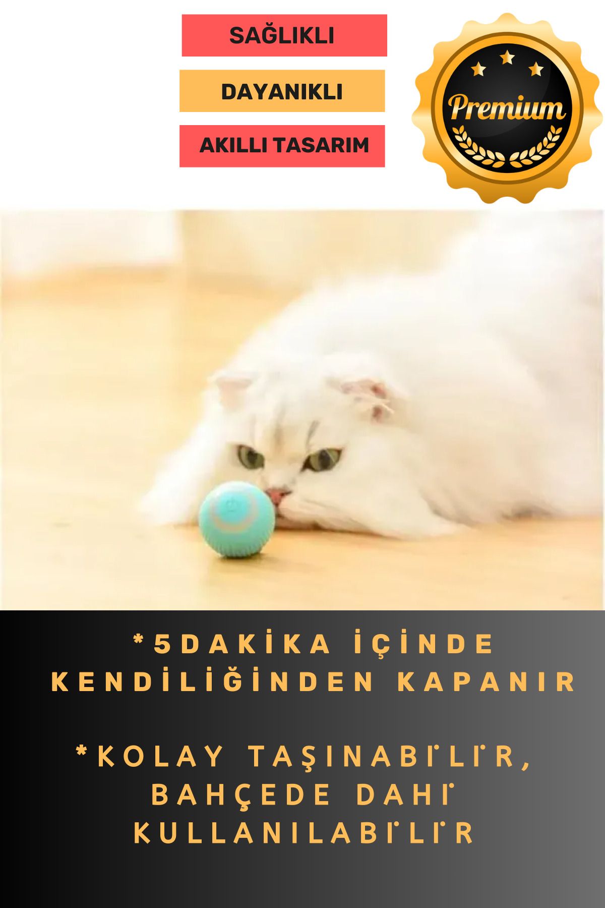 Özel Ürün Akıllı İnteraktif Kedi Köpek Oyuncak Titreşimli Işıklı Hareket Sensörlü 5 dk Sonra Kapanır