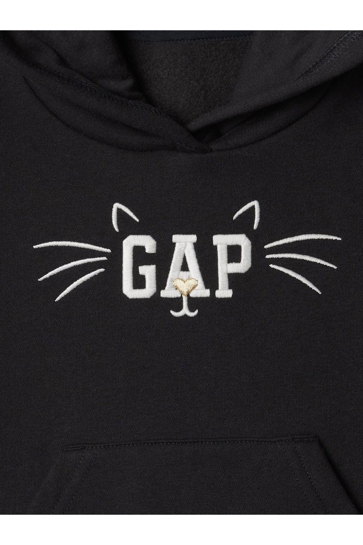 Kız Bebek Siyah Gap Logo Kedi Grafikli Relaxed Fleece Sweatshirt