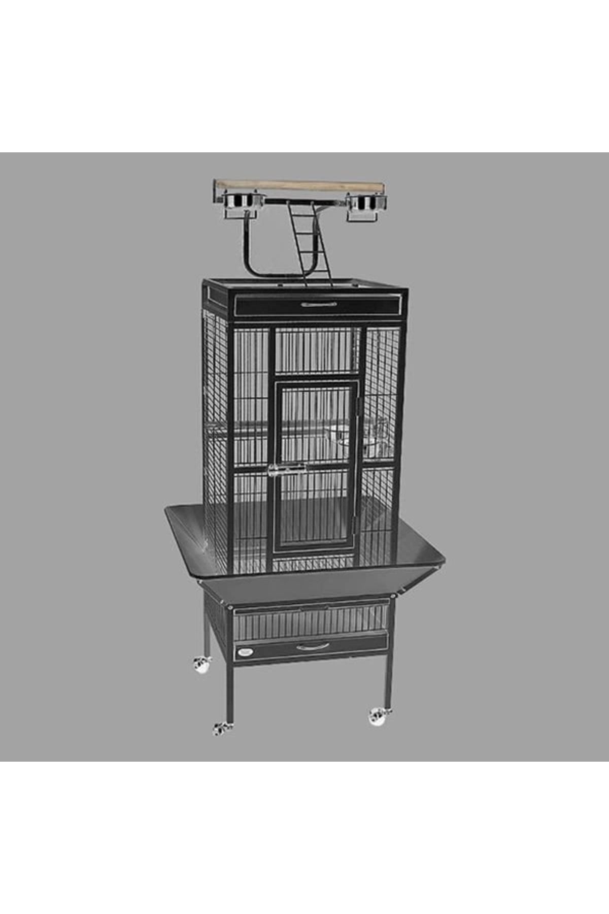 Dayang A10 Ayaklı PapağanKafesi Siyah 45.7x45...