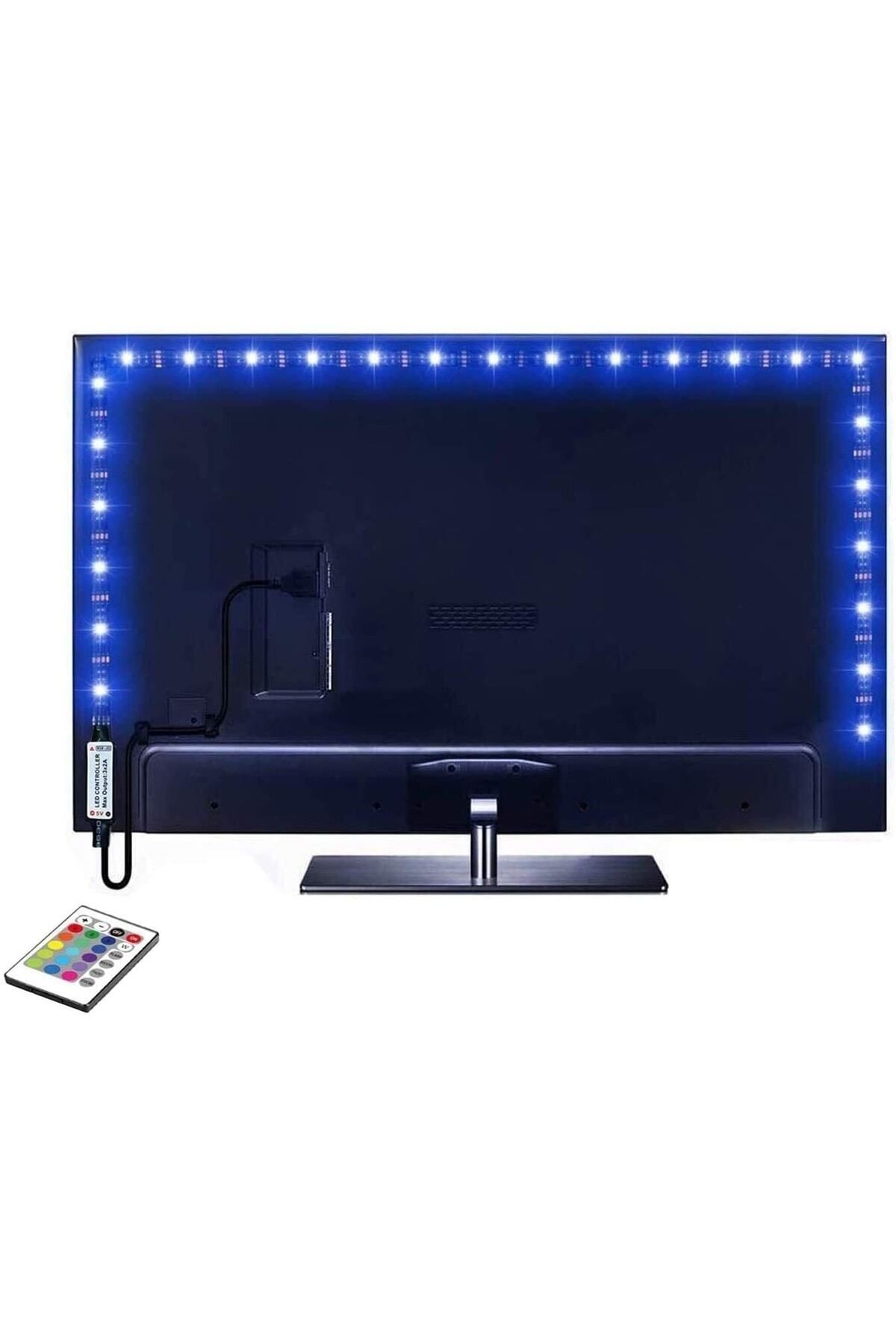 Tv Monitör Arkası 1 Metre Kumandalı 3 Çipli Rgb Şerit Led Iç Mekan Led Animasyonlu Rg... 135ISERI