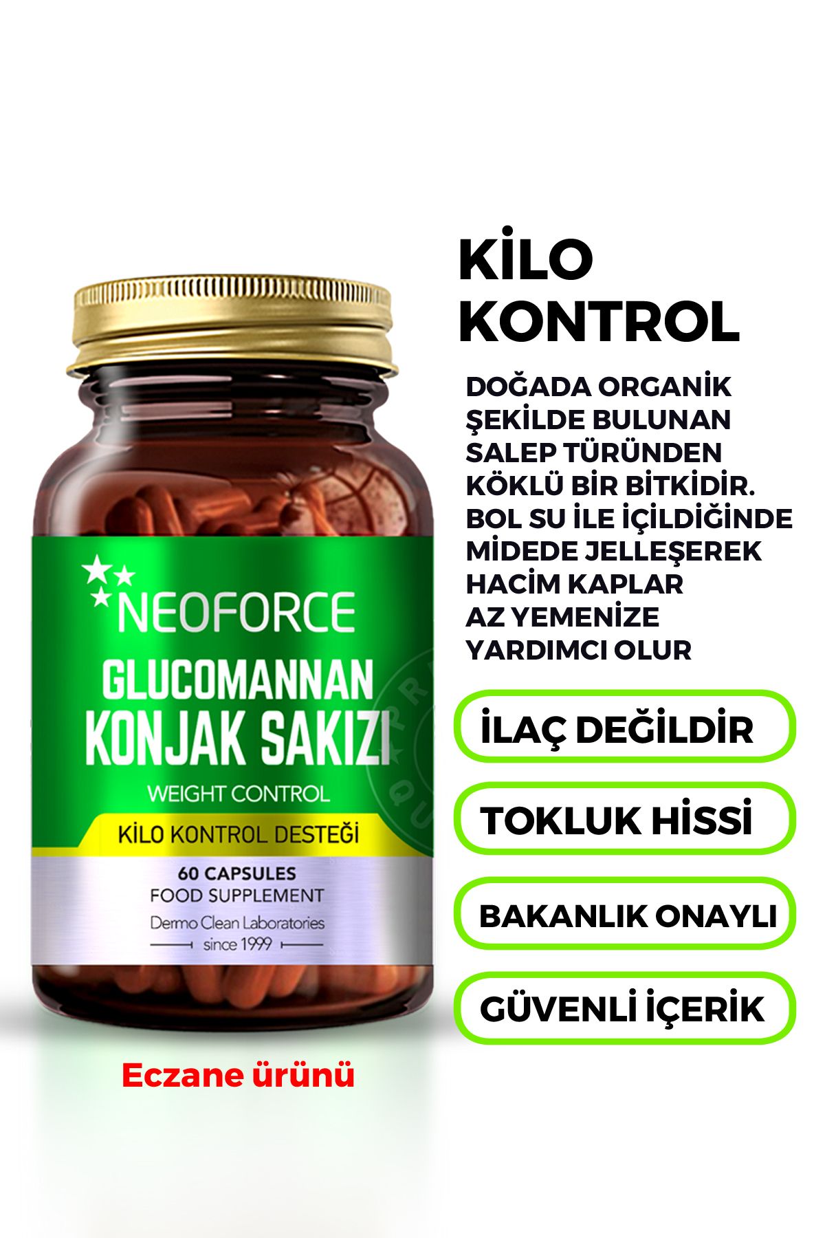 NeoForce Glucomannan KonjakSakızı 60 Kapsül -...