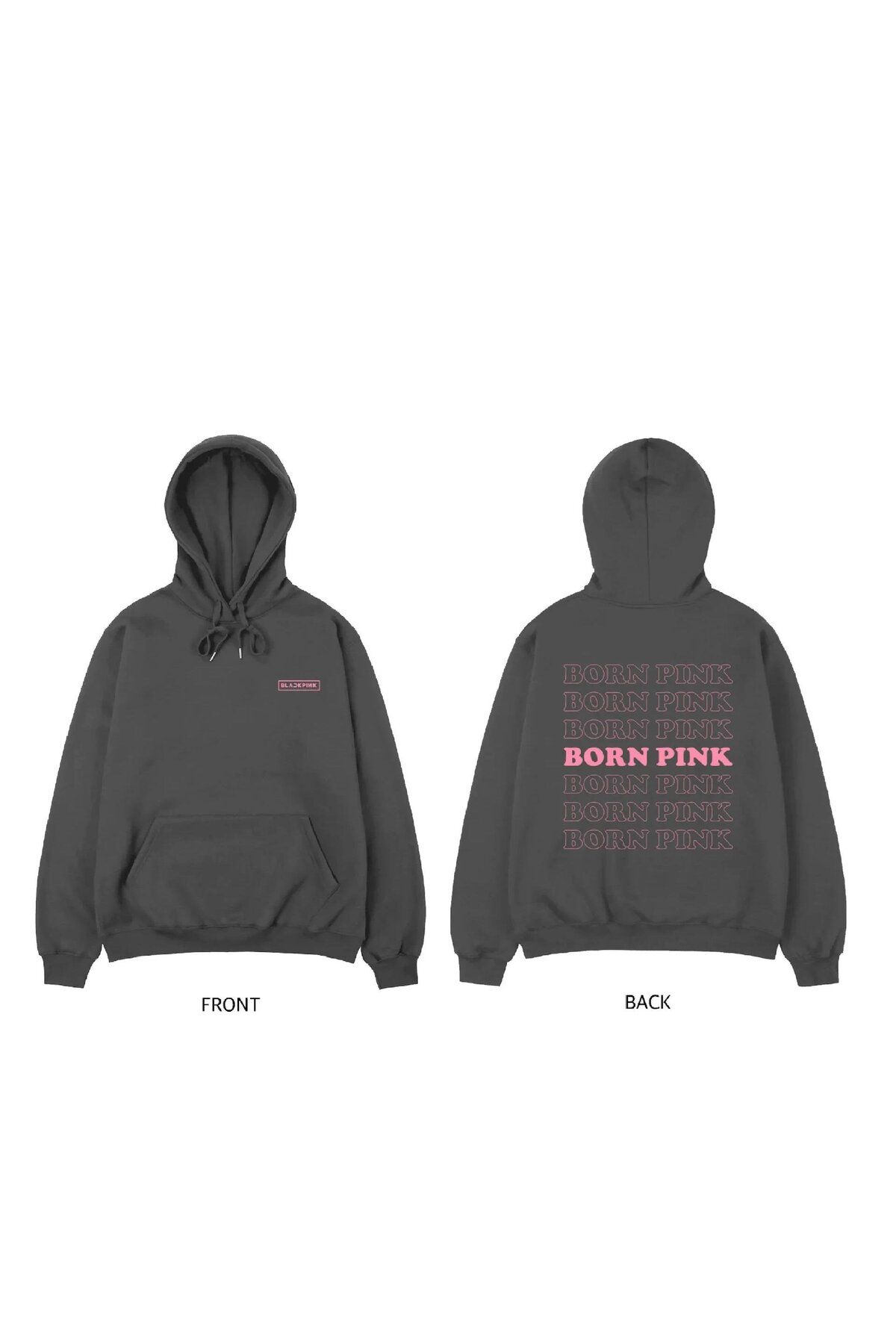 Loots  Kpop Born Pink Antrasit Kapüşonlu Sweatshirt