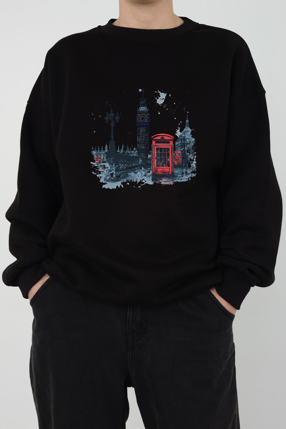 Butik Oversize Üç İplikŞardonlu Sweatshirt Si...