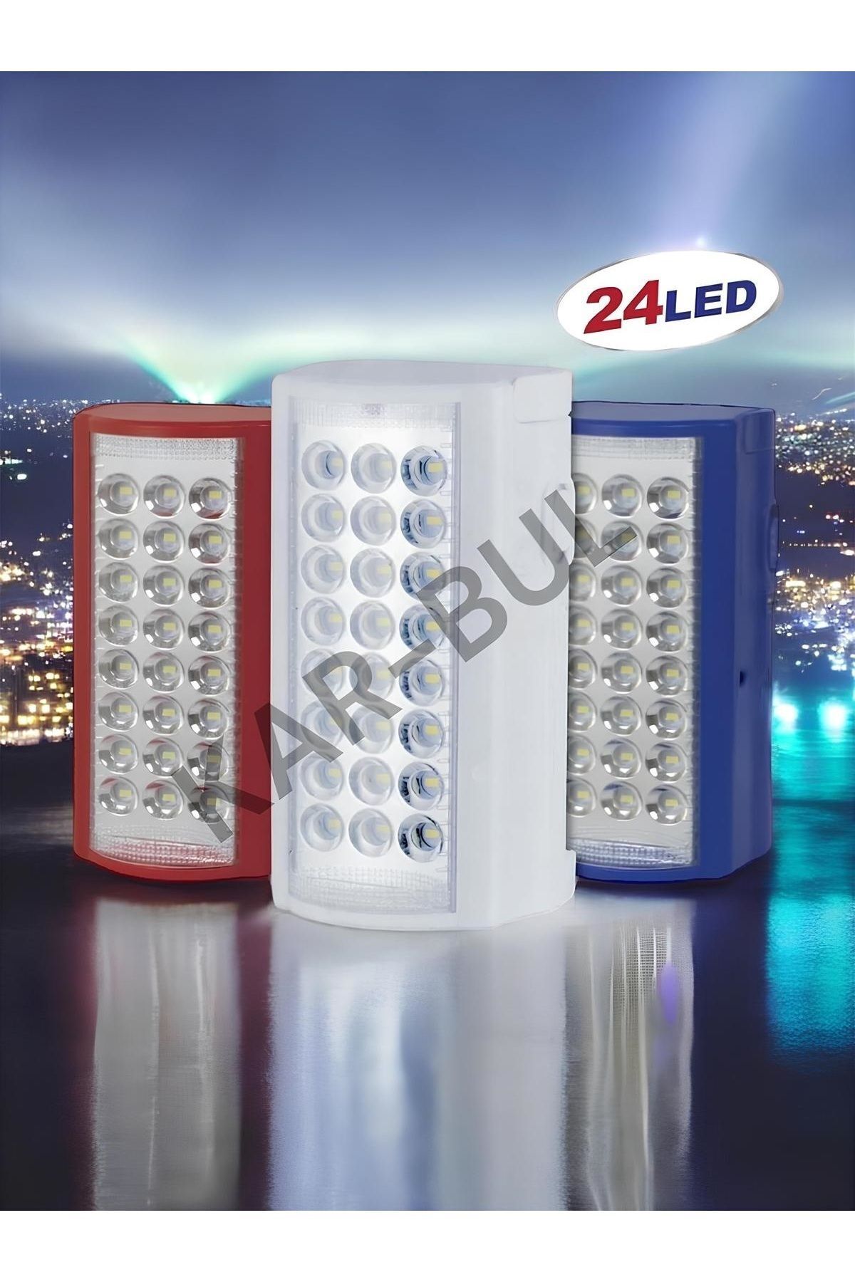 24 Büyük Ledli 80 Saat Yanan Powerbank Özellikli Akülü Led Işıldak