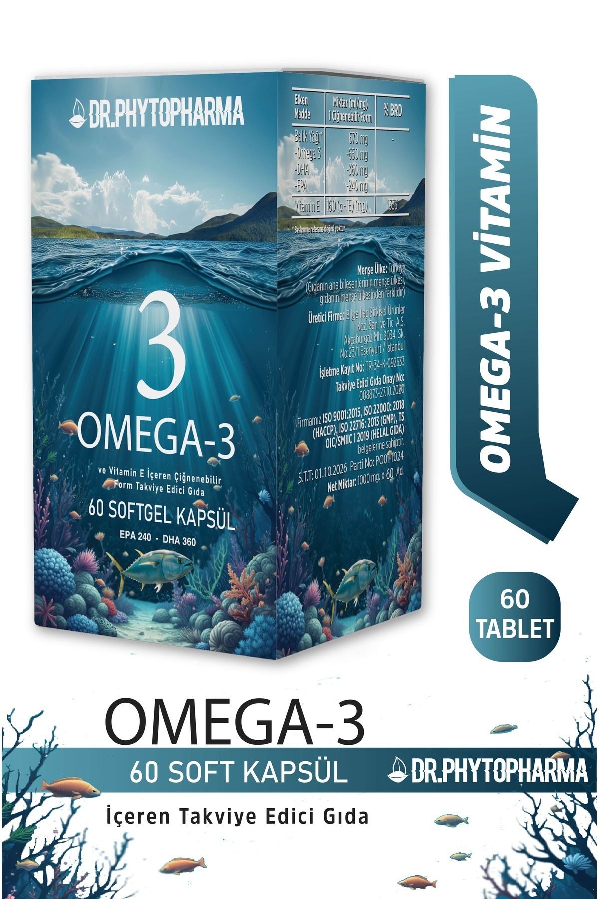 Dr Phytopharma Omega-3 EpaDha ve Vitamin E İç...