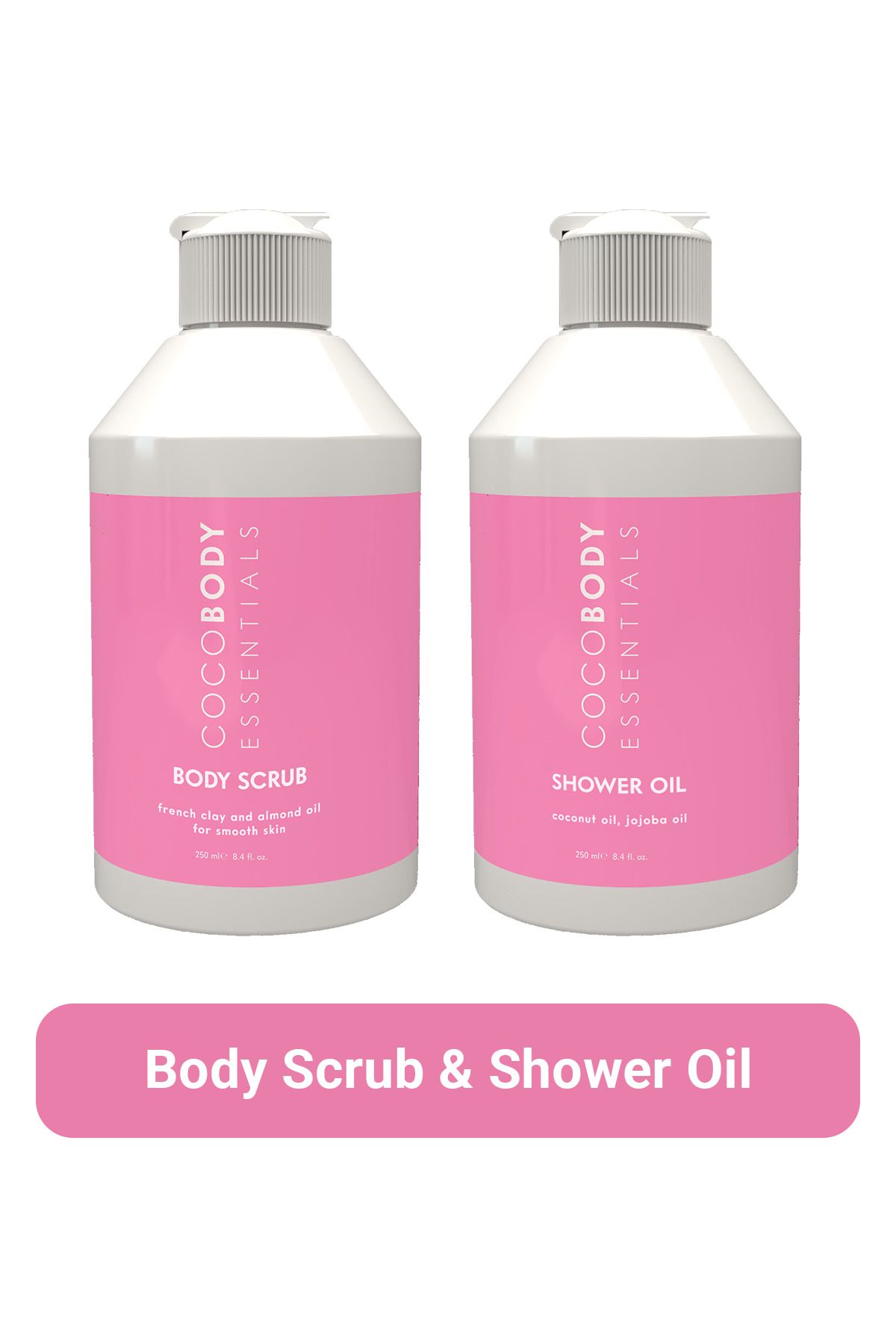 Body Scrub & Shower Oil Cilt Pürüzsüzleştirici, Batık ve Çilek Giderici Set