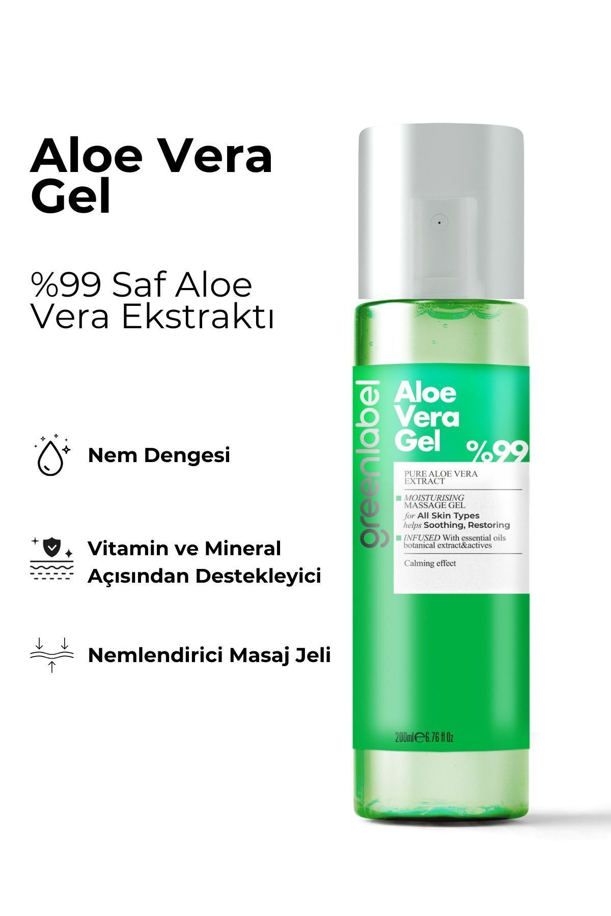 Aloe Vera Gel - Aloe Vera Jel Nemlendirici Ve Yatıştırıcı 200 Ml.