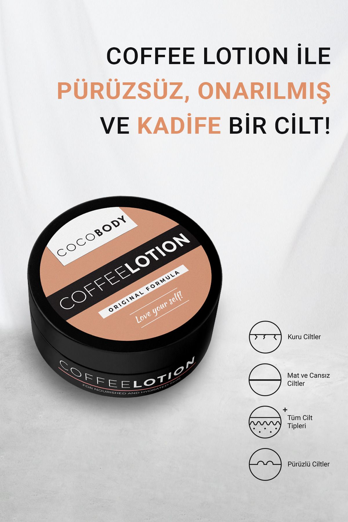 Coffee Scrub & Coffee Lotion - Antioksidanlı, Çatlak ve Selülit Onarıcı, Çilek ve Batık Giderici Set