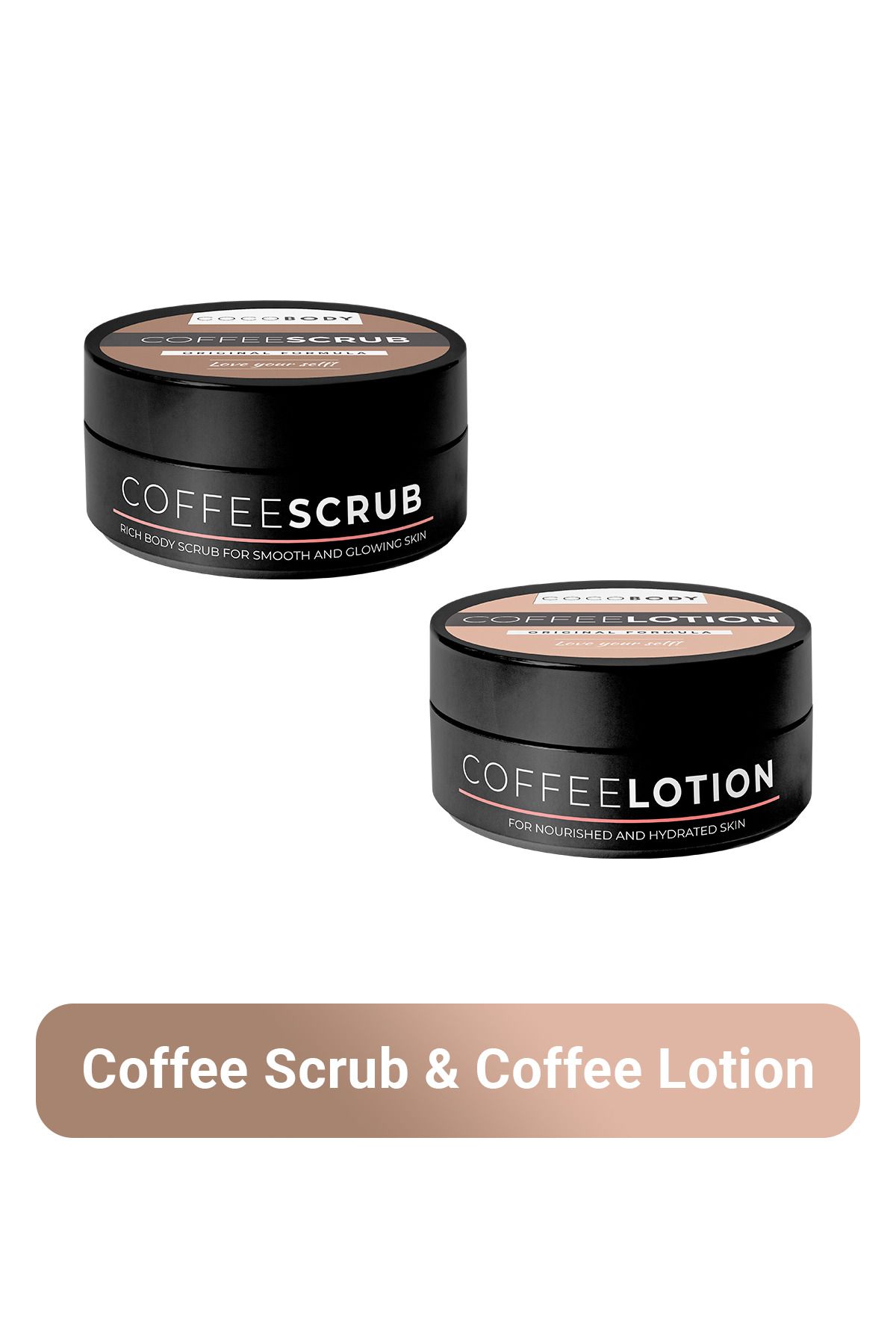 Coffee Scrub & Coffee Lotion - Antioksidanlı, Çatlak ve Selülit Onarıcı, Çilek ve Batık Giderici Set