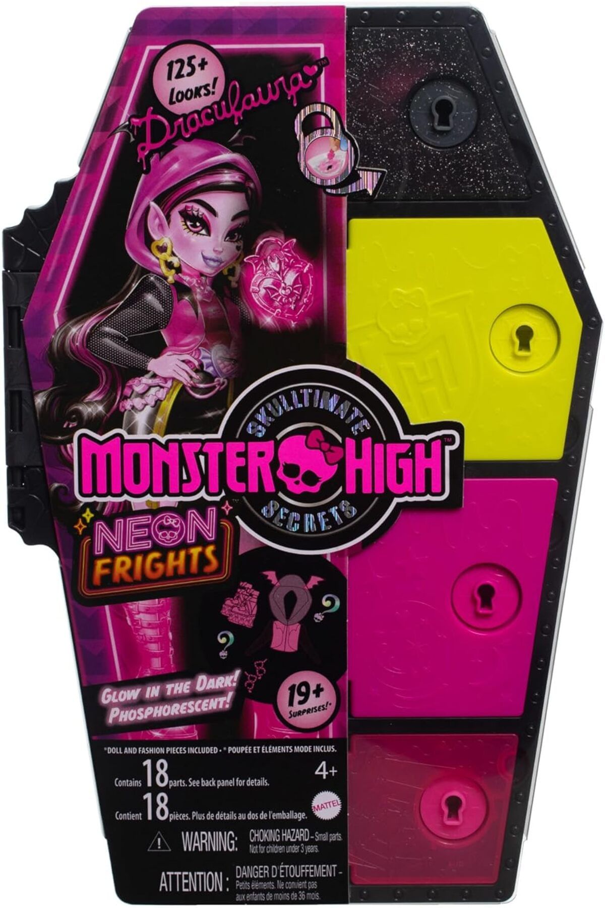 Skulltimate Secrets Neon Frights Draculaura Doll, Oyuncak