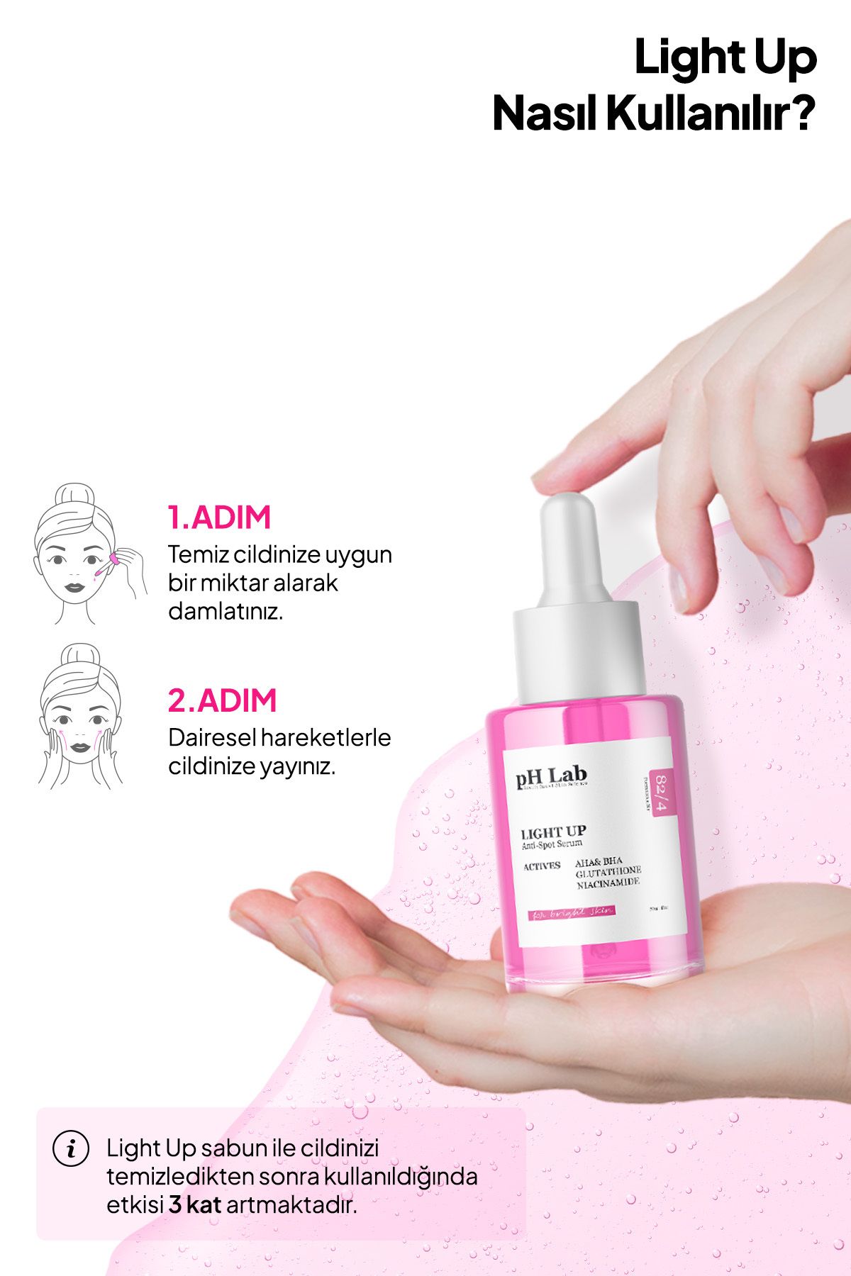 Phlab Light Up Cilt Aydınlatıcı Serum, Cilt Leke Azaltıcı Etkili Serum, leke karşıtı Serum