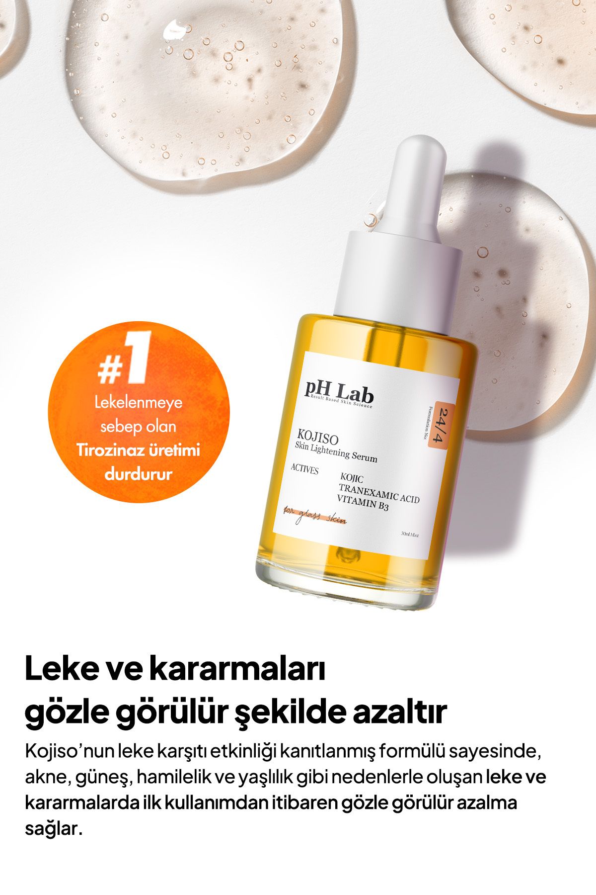 Phlab Kojiso Kojic Asit Serumu, Zerdeçal Ve Kojik Asit Etkisi Ile Leke Karşıtı Serum