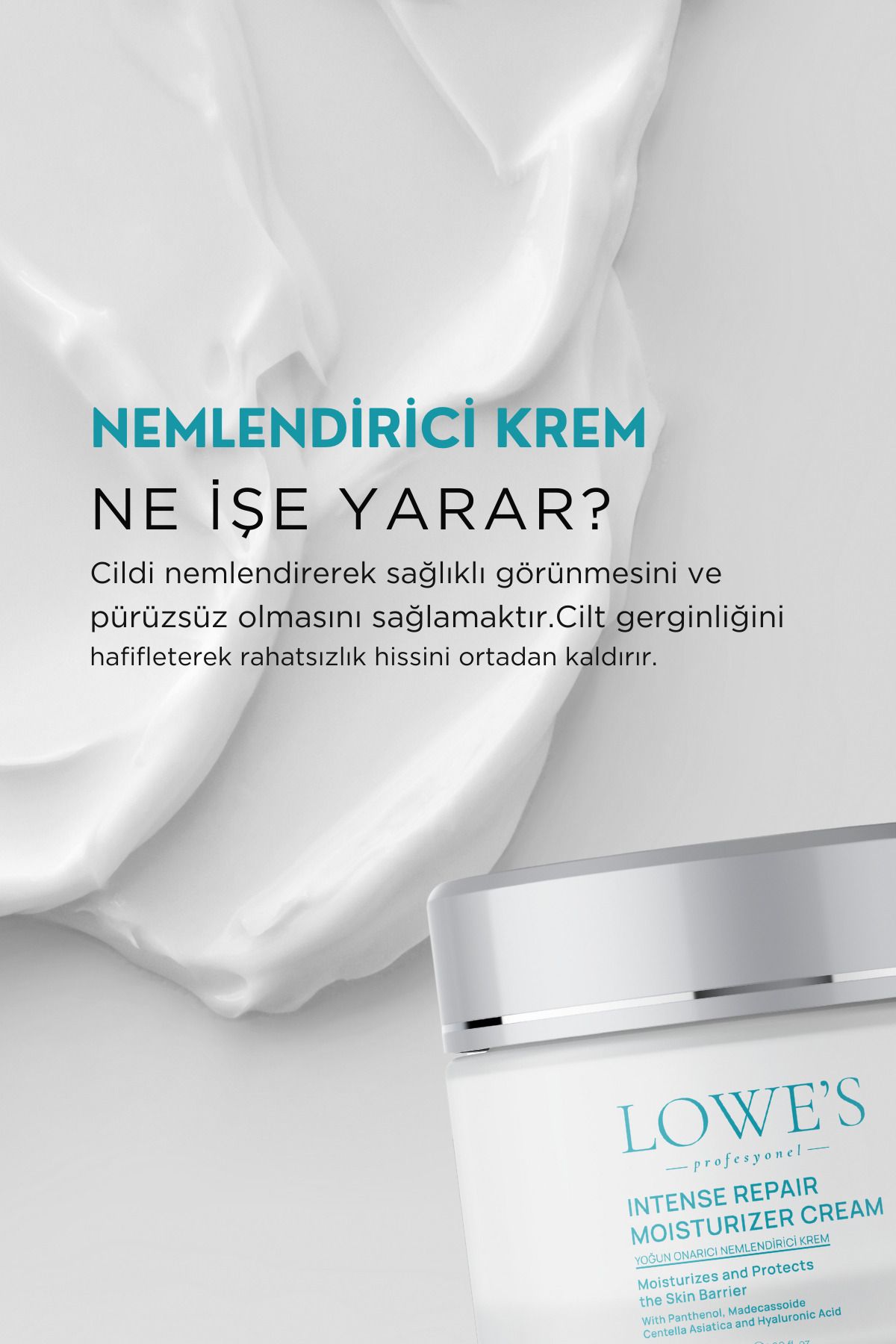 LOWE'S Madecassoside İçerikli Yoğun Onarıcı ve Nemlendirici Cilt Bariyeri Koruyucu Krem - 50 ml