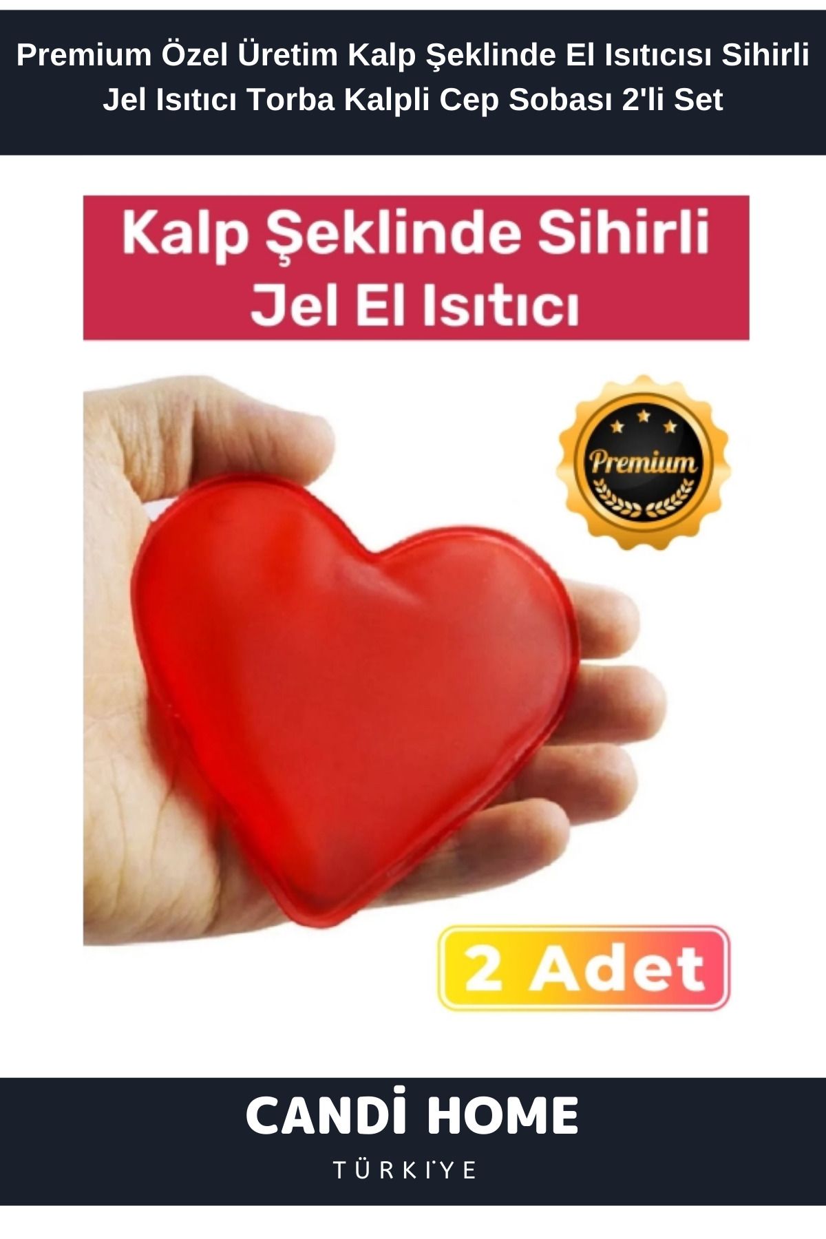 2 li Set Kalp Görünümlü El Isıtıcısı Sihirli Jel Isıtıcı Torba Kalpli Cep Sobası