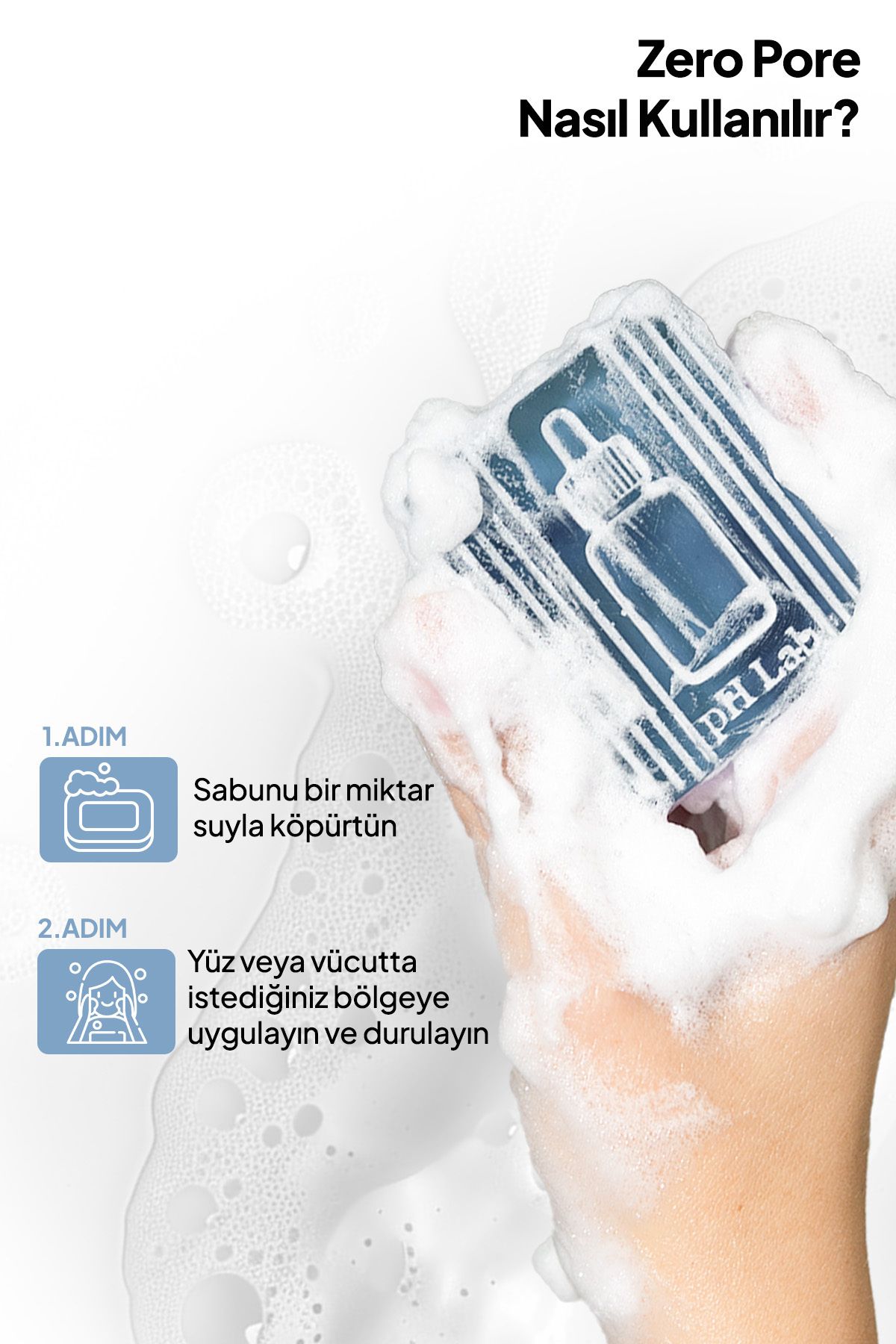 Phlab Zero Pore Gözenek Sıkılaştırıcı Temizleme Barı, Gözenek Temizleyici Etkili Sabun