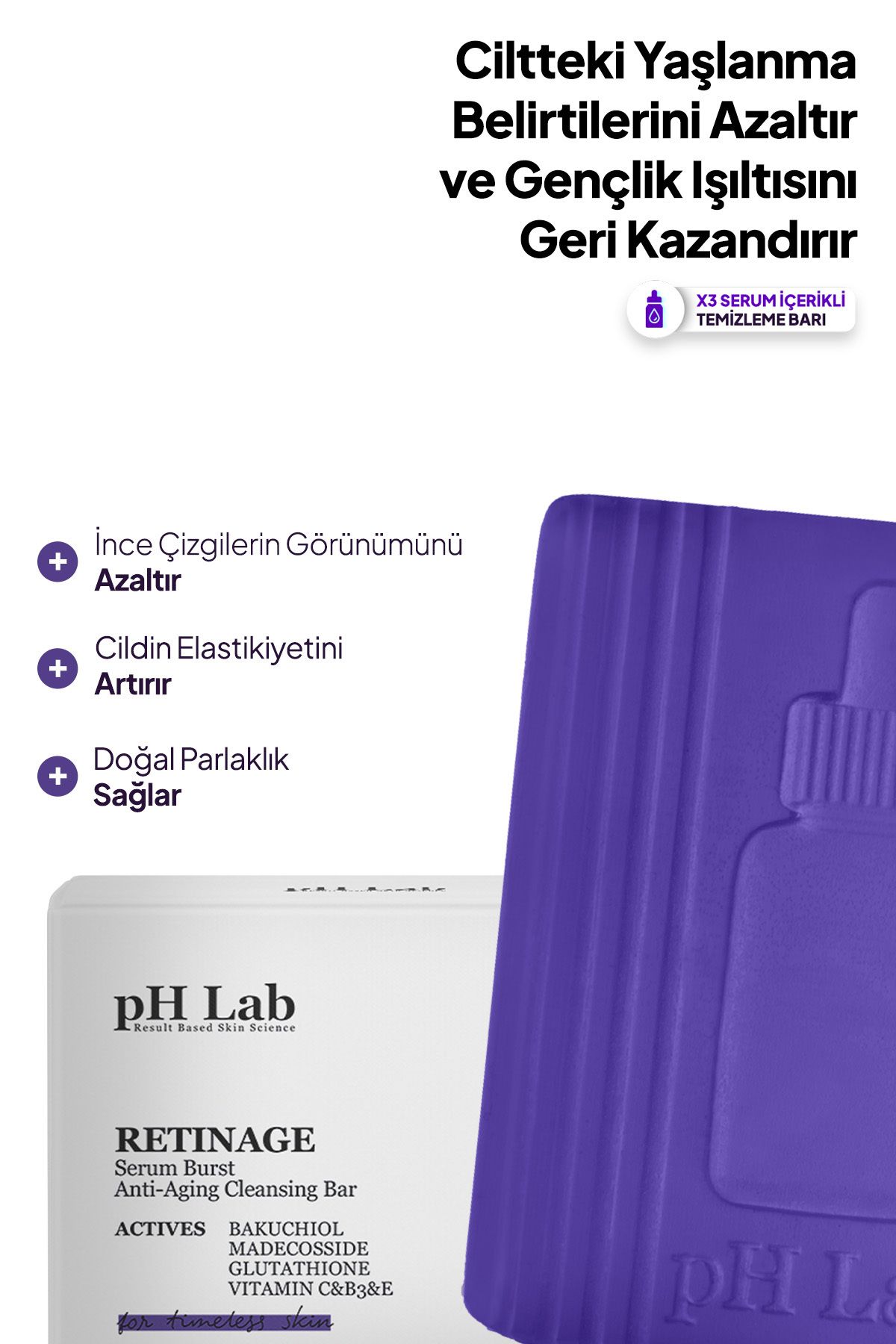 Phlab Retinage Yaşlanma Karşıtı Yüz Serumu Etkili Kırışıklık Karşıtı Yüz Temizleme Barı