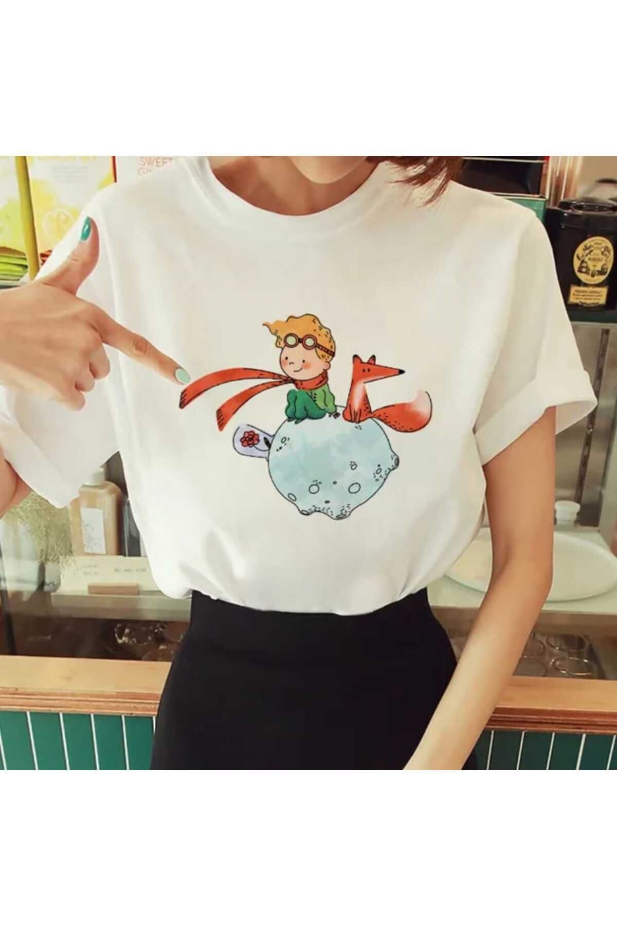 Küçük Prens Baskılı Oversize Salaş Boyfriend T-shirt 1