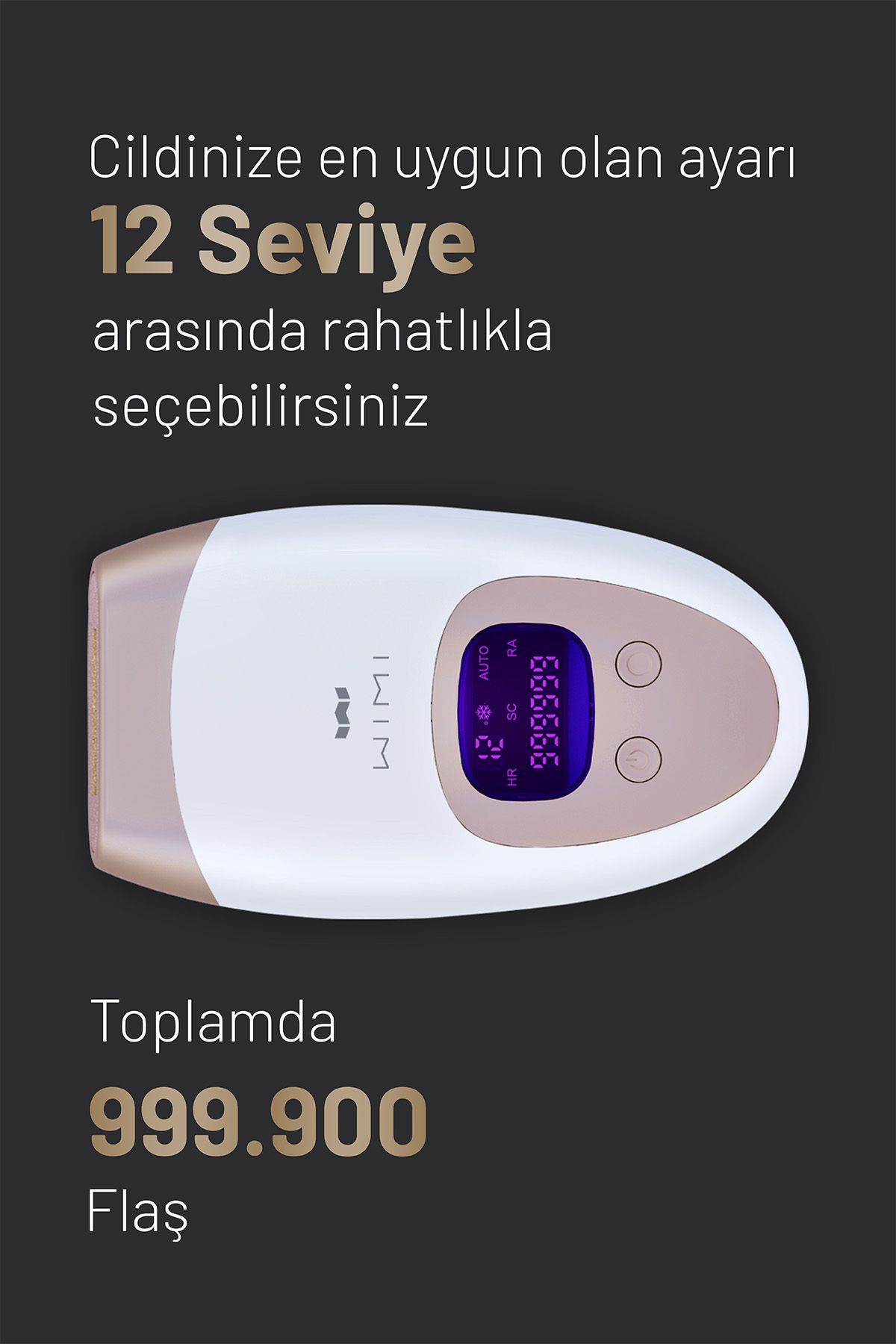 Ipl Buz Lazer Epilasyon Aleti Tüy Alma Cihazı, 12 Kademeli, 999.900 Atım Otomatik/manuel, çantalı