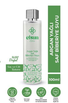 Argan Yağlı Biberiye Suyu Güçlendirici Kepek Karşıtı Hızlı Uzama Etkili %100 Doğal Saç Toniği 100 ml Image 0