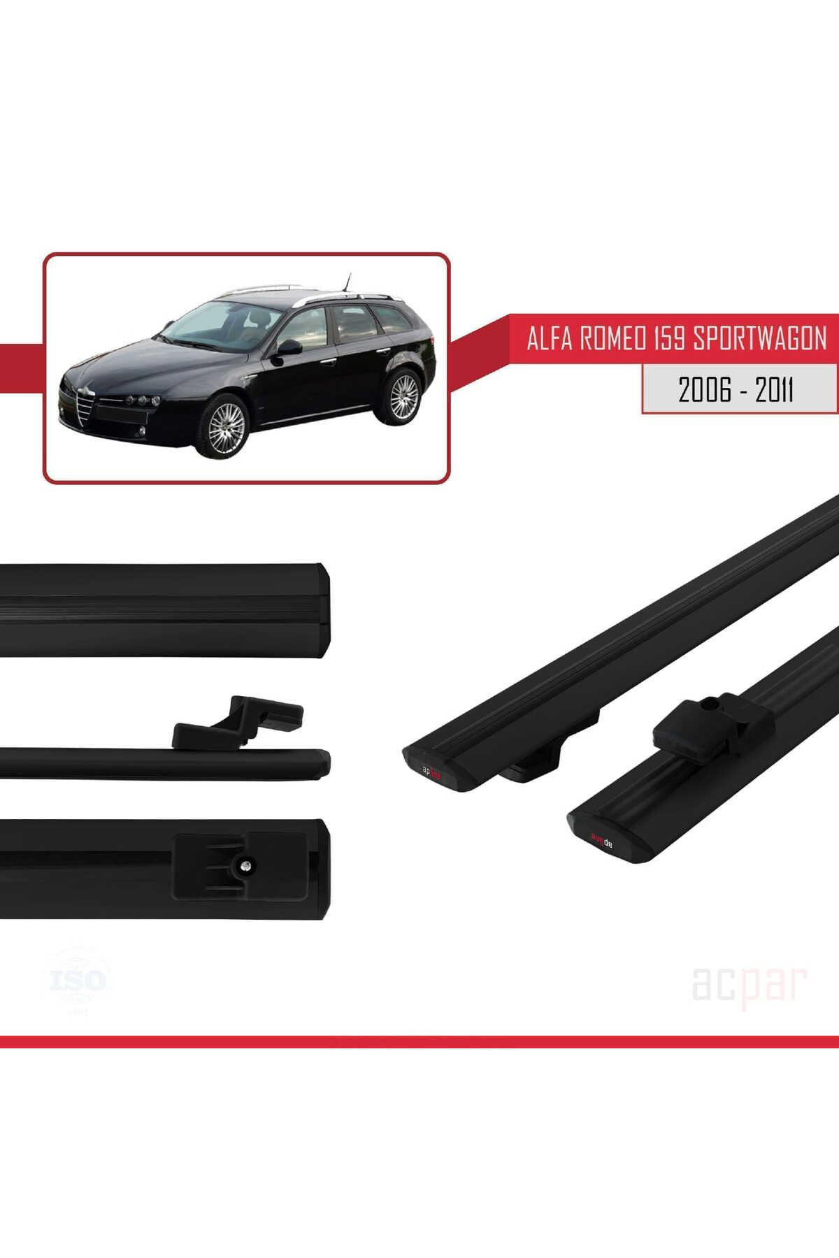 Alfa Romeo 159 (T939) Sw 2006-2011 Arası Ile Uyumlu Basıc Model Universal Ara Atkı Tavan Barı Siyah