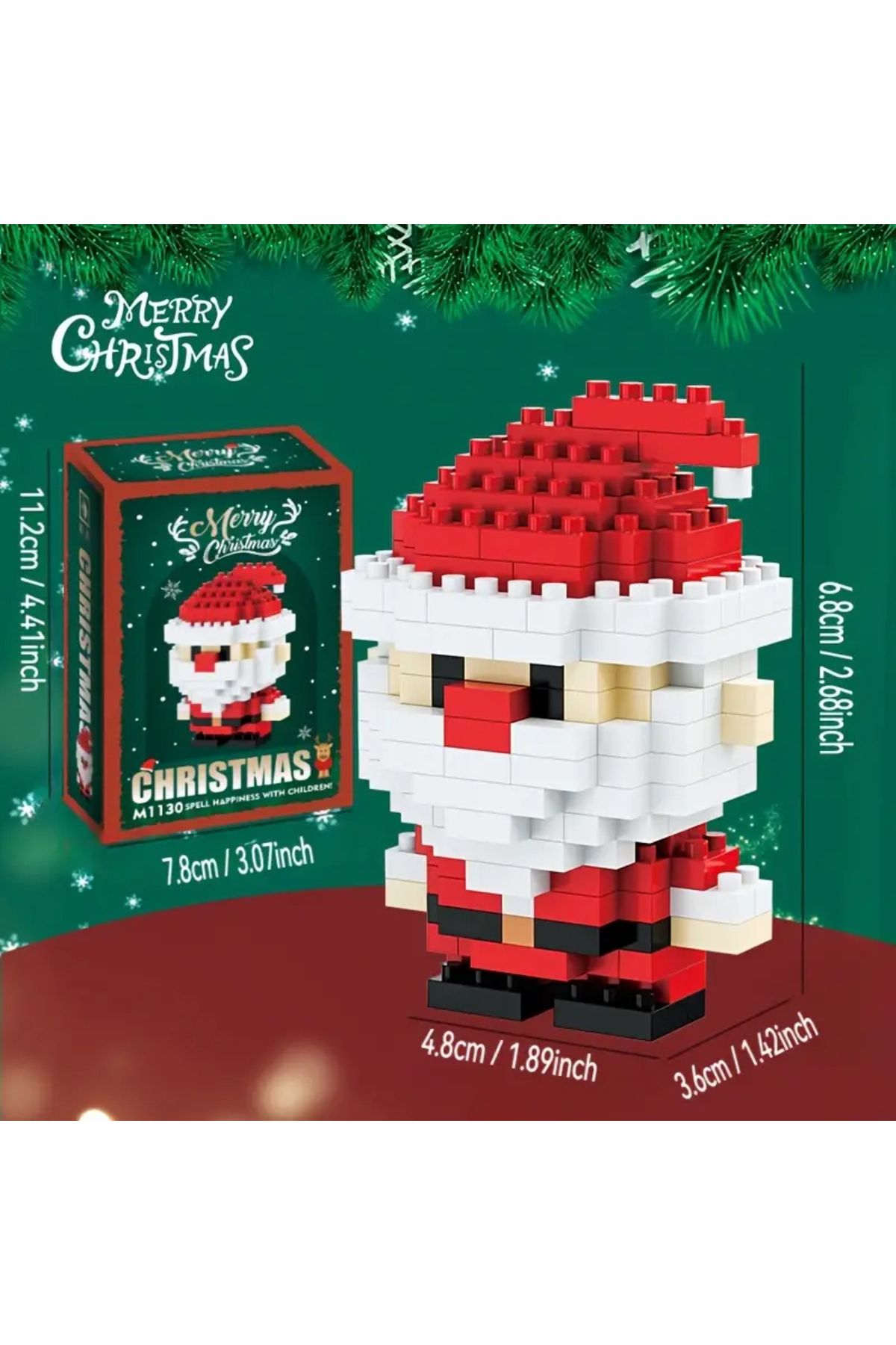 Bricks Noel Baba Figür Yeni Yıl Özel Seri Yılbaşı Hediyesi 3D Yapboz Puzzle Süs