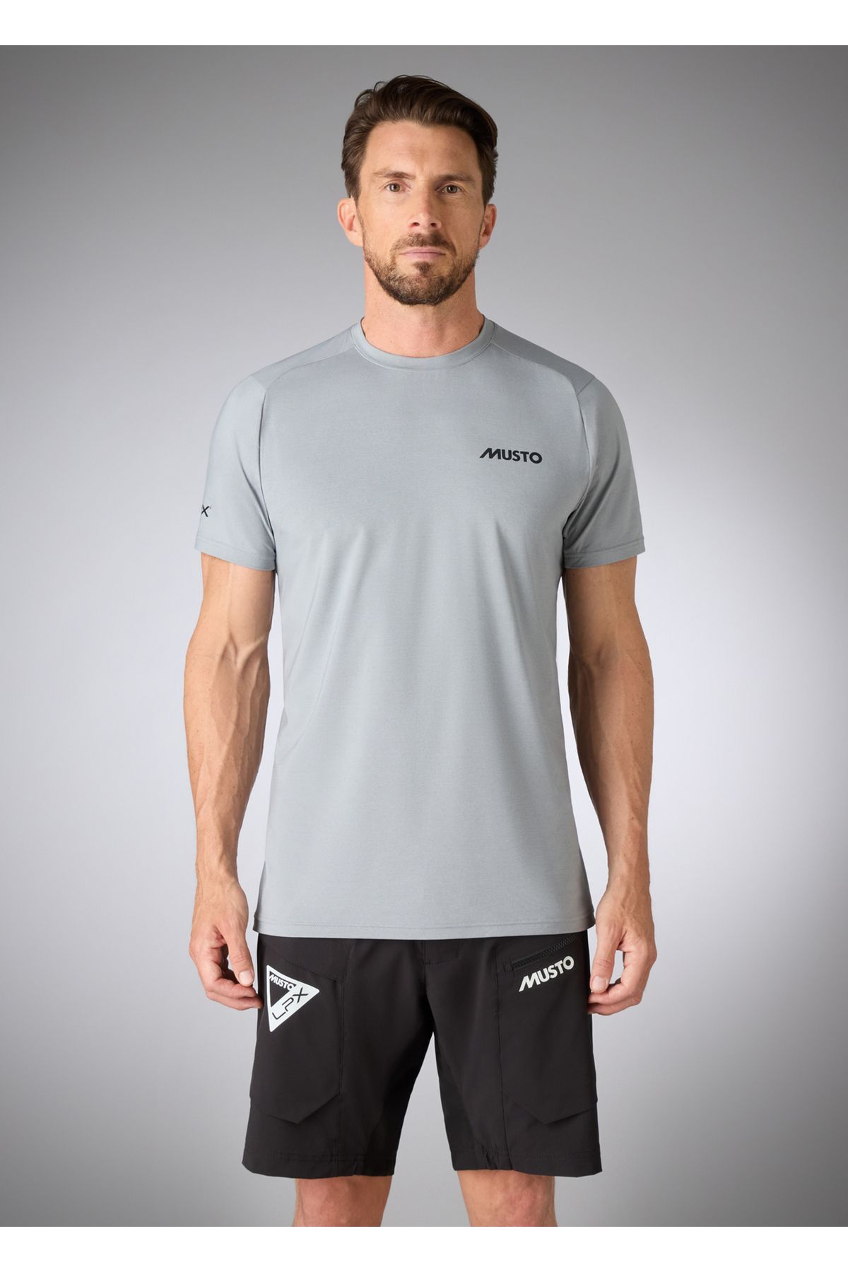 M LPX Cooling UV SS Grey Melange Erkek T-shirt Beden: M