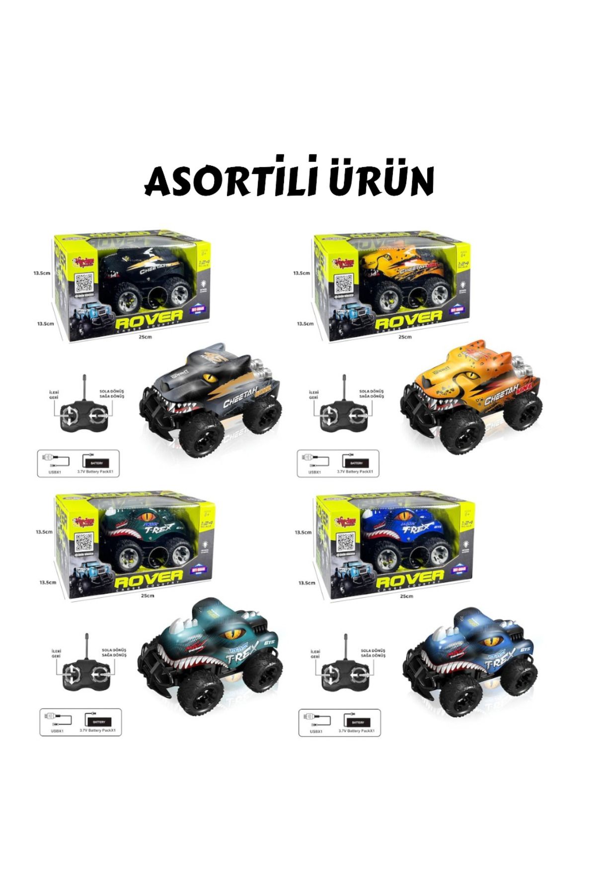 Uzaktan Kumandalı Full Fonksiyon Şarjlı Stunt 4X4 Işıklı Araba Işıklı Off Road Fonksiyon Araba