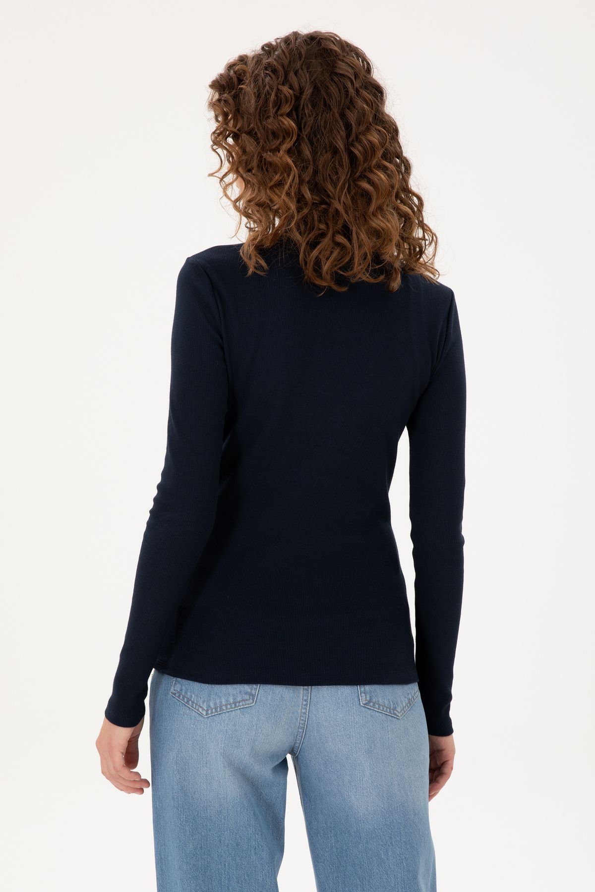 Kadın Lacivert Fermuarlı Sweatshirt 50299040-vr033