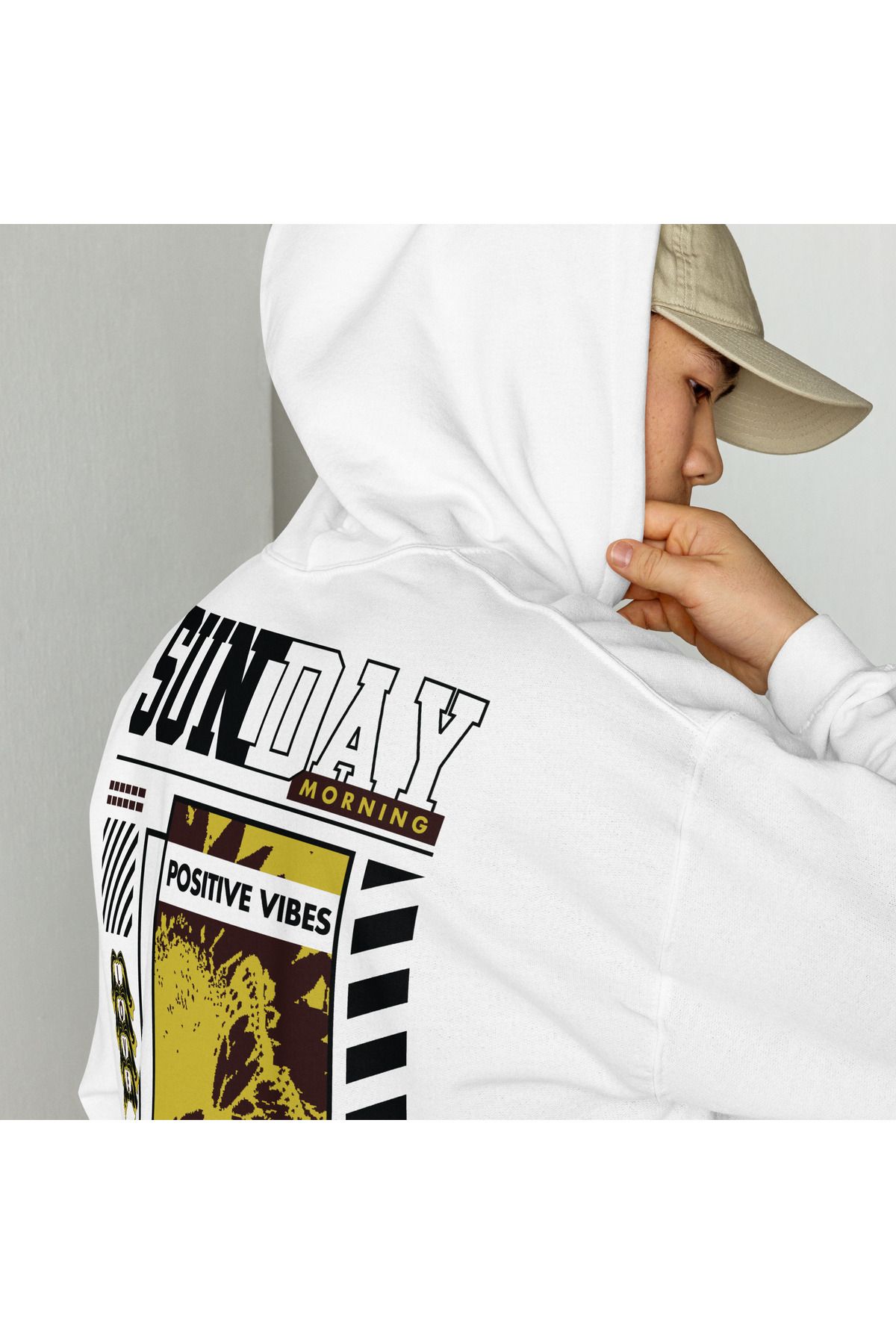 Moda Glo Unisex SundayBaskılı Oversize Sweats...