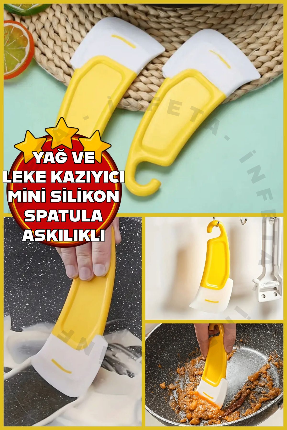 İnfeta 1 Adet Yağ ve LekeKazıyıcı Mini Siliko...