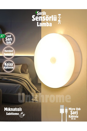Hareket Sensörlü Usb Şarj Edilebilir Mıknatıslı Günışığı Led Işık Lamba Dolap Içi Ev Gece Lambası Image 0
