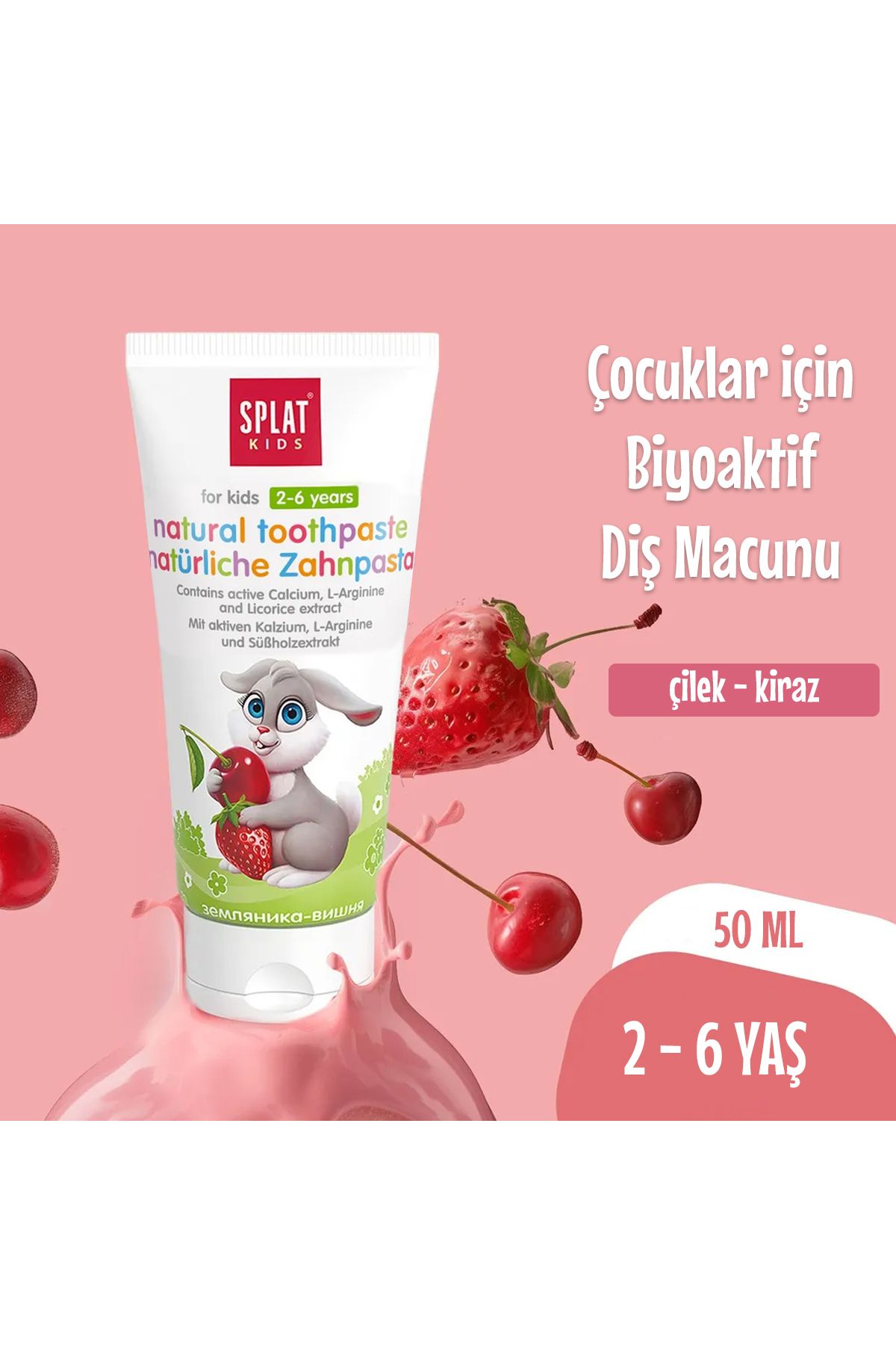 Splat Çilek & Vişne FlorürsüzDoğal Çocuk Diş...