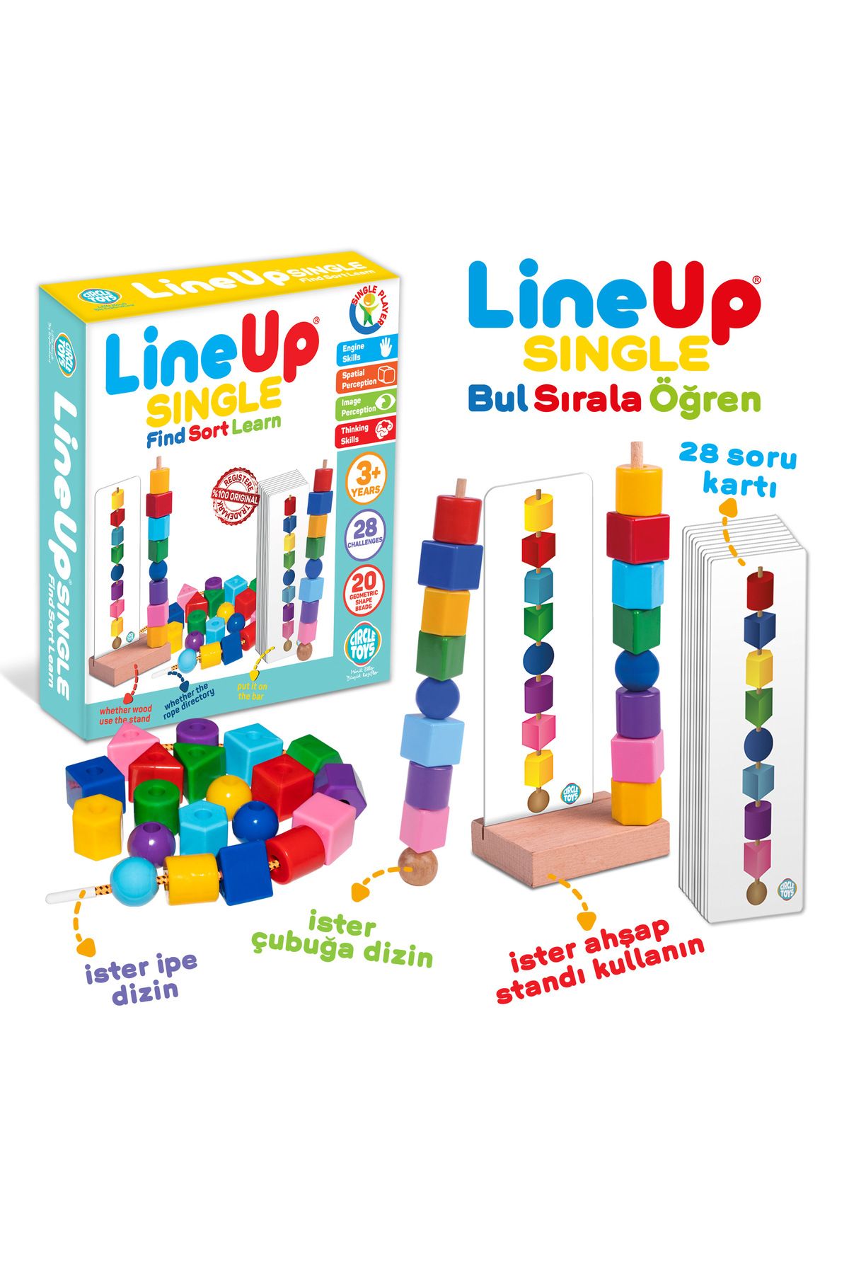 Circle Toys Line Up SingleBoncuk Dizme Oyunu