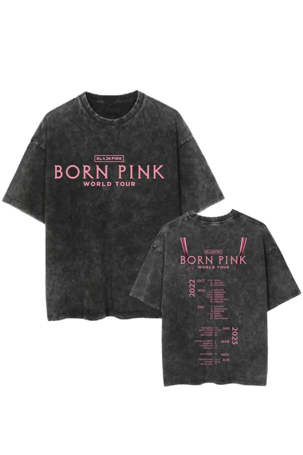 Touz Moda Yıkamalı Born PinkBaskılı Unisex Ov...