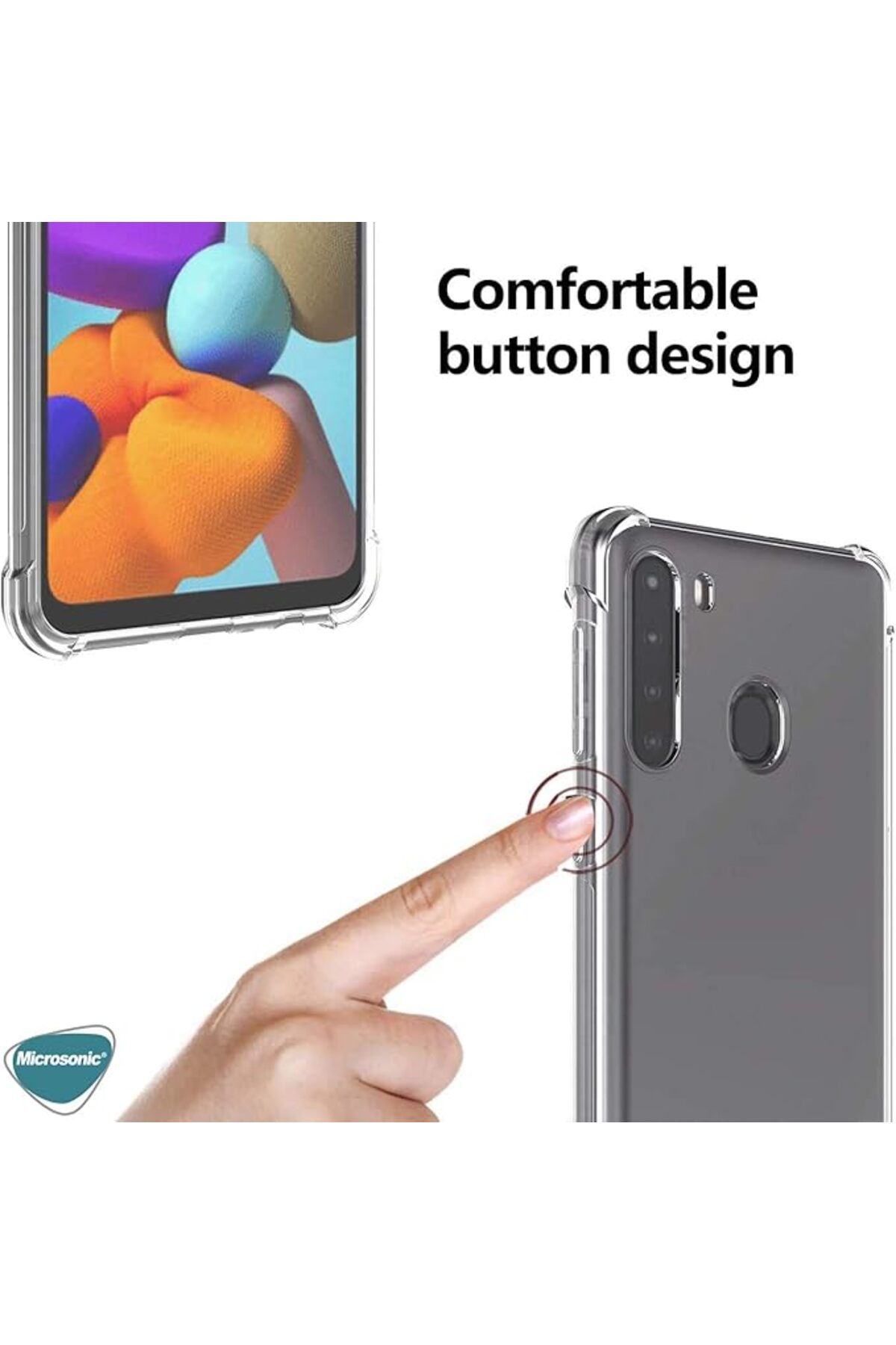 Microsonic Shock Absorbing için Kılıf Samsung Galaxy A21 Şeffaf [Galaxy A21 ile Uyumlu Kılıf - Şeffa