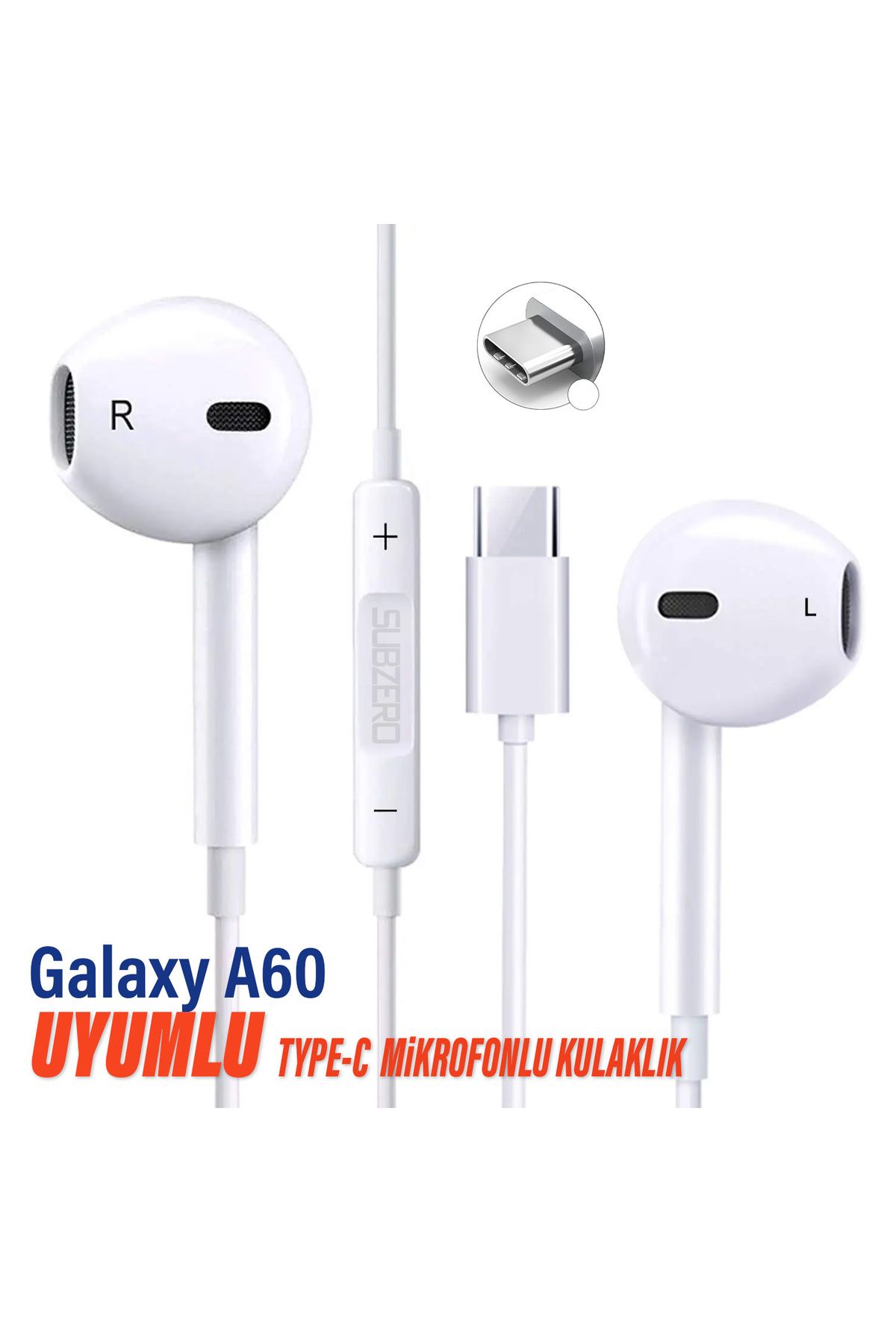 EXENAR Samsung Galaxy A60Uyumlu Type-C Kulakl...