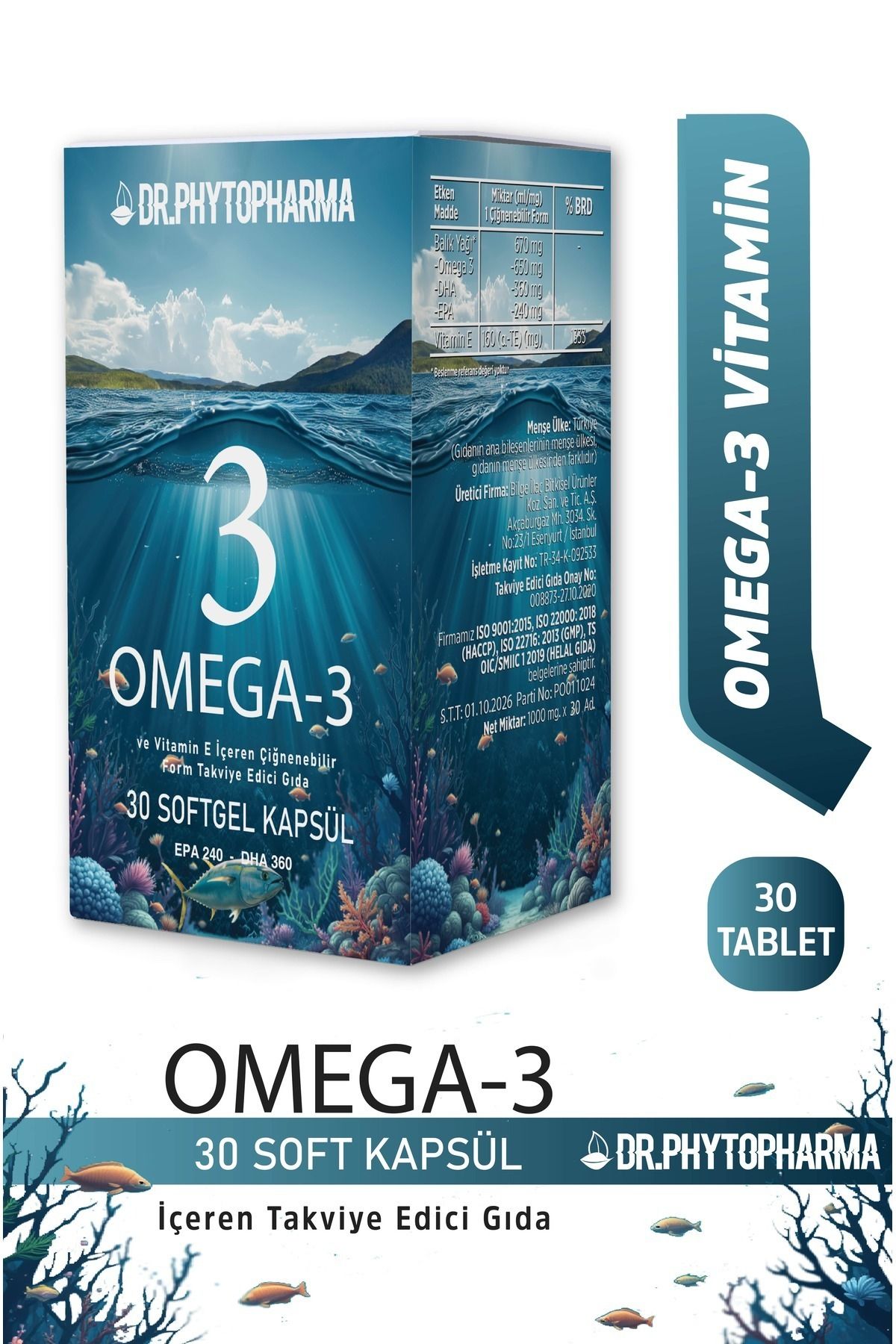 Dr Phytopharma Omega-3 EpaDha ve Vitamin E İç...