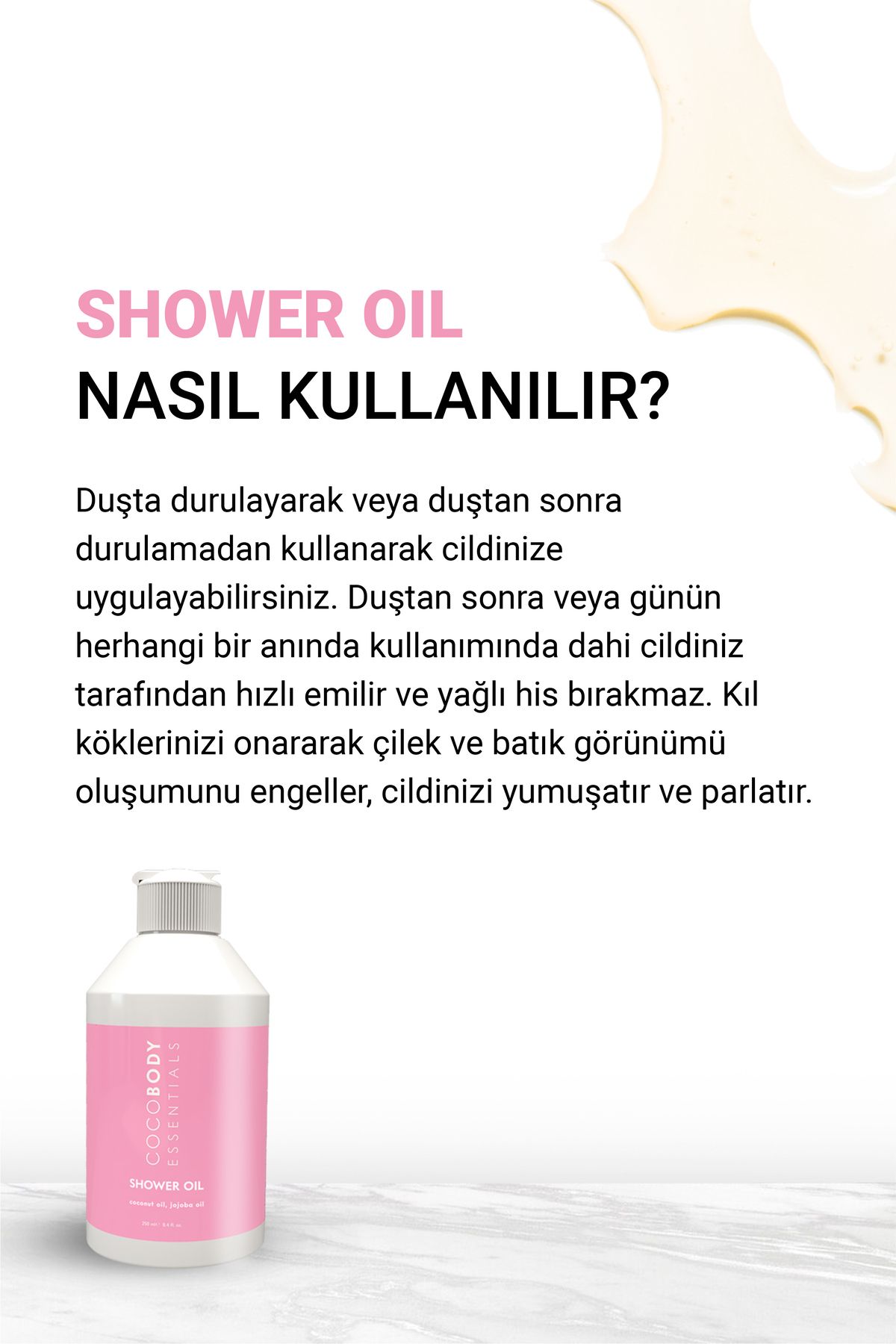 Body Scrub & Shower Oil Cilt Pürüzsüzleştirici, Batık ve Çilek Giderici Set