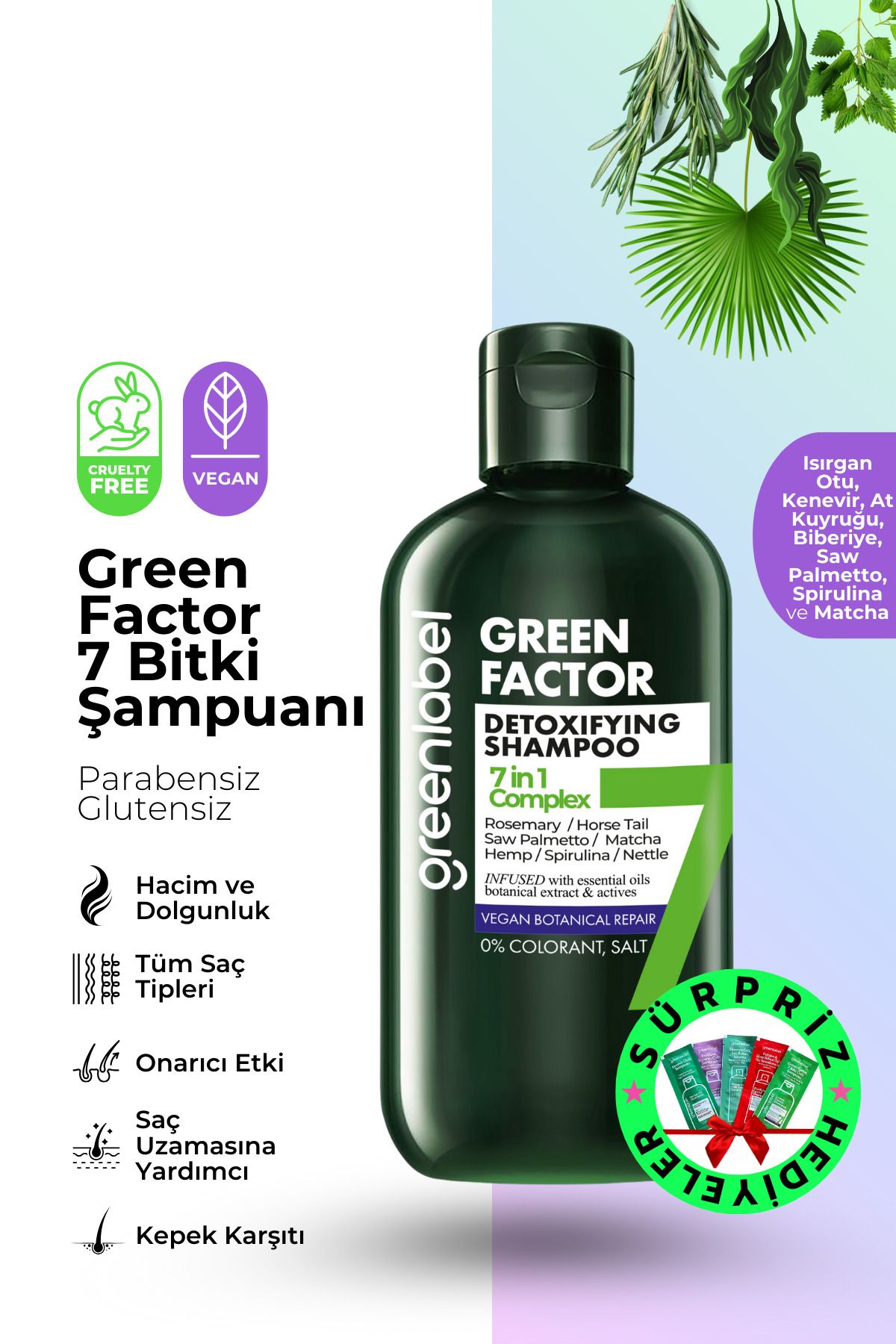 Green Label Green Factor 7Bitkili Vegan Parab...