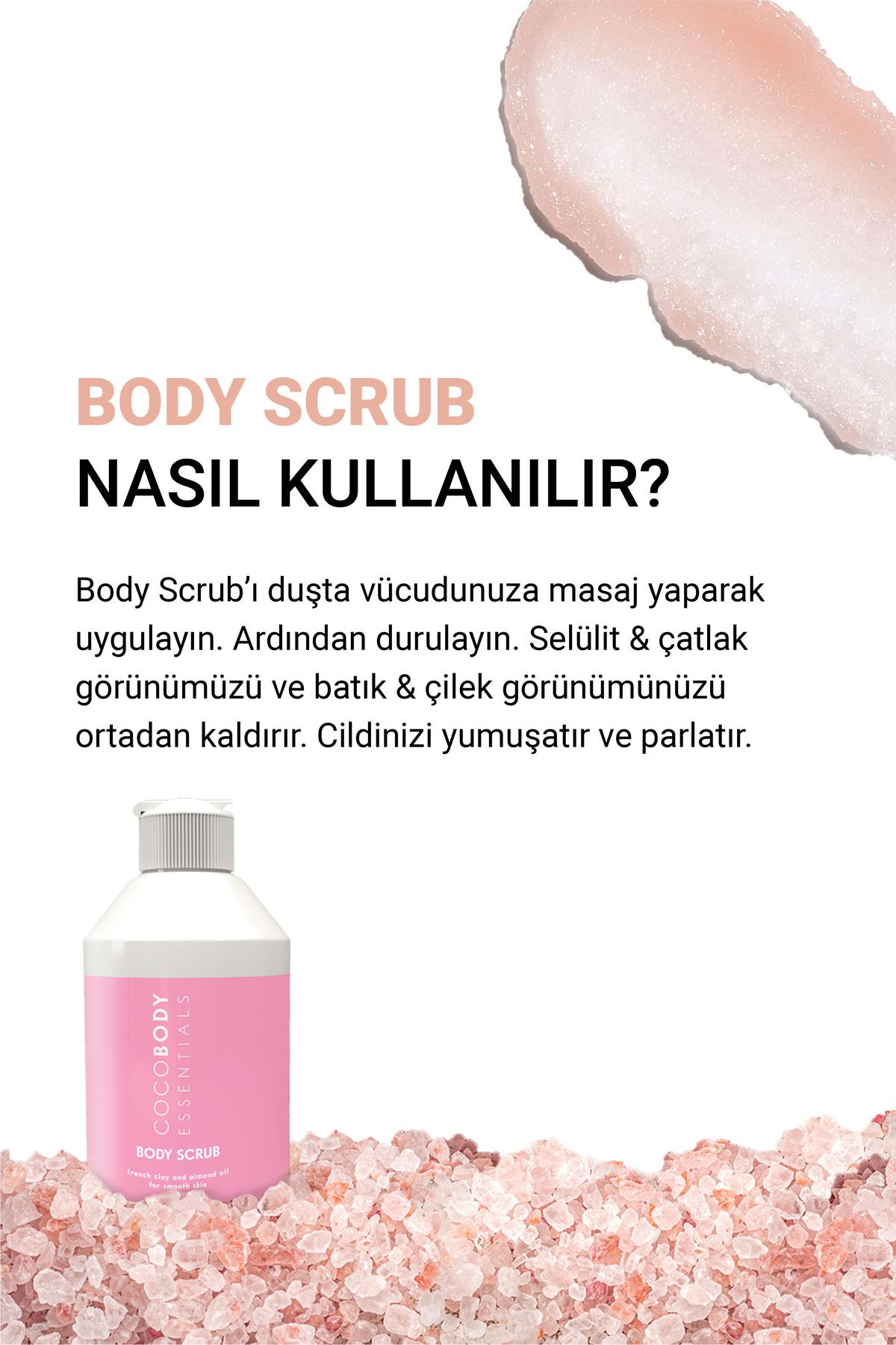 Body Scrub & Shower Oil Cilt Pürüzsüzleştirici, Batık ve Çilek Giderici Set